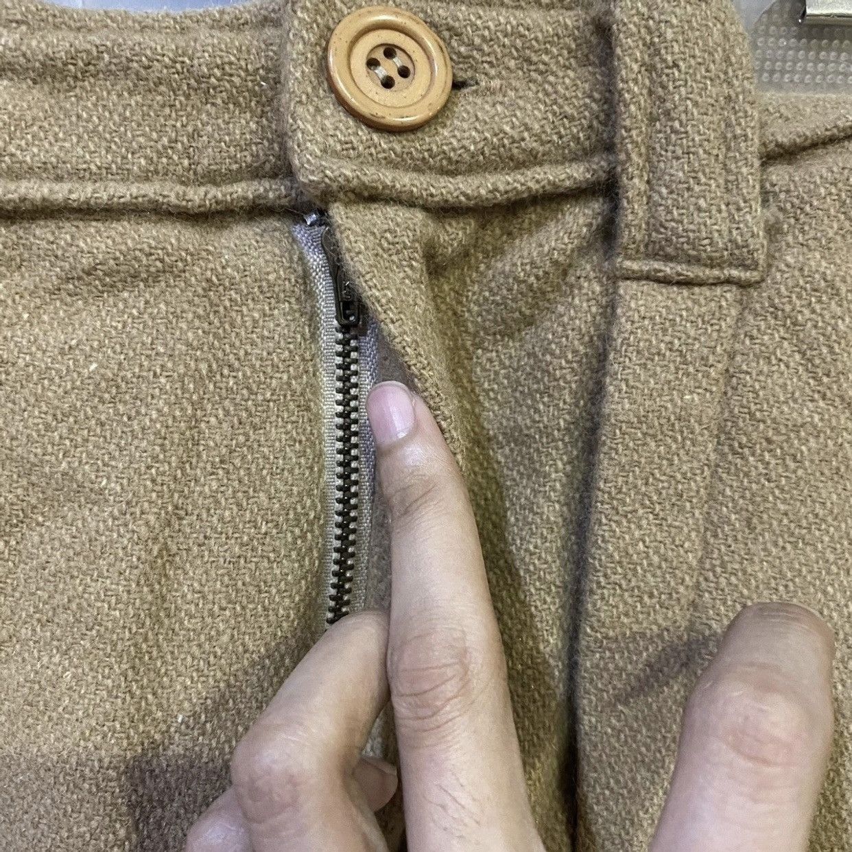 Sugar Japanese Brand Cube sugar Beige Wool Reconstruct Shorts Size US 29 - 6 Thumbnail