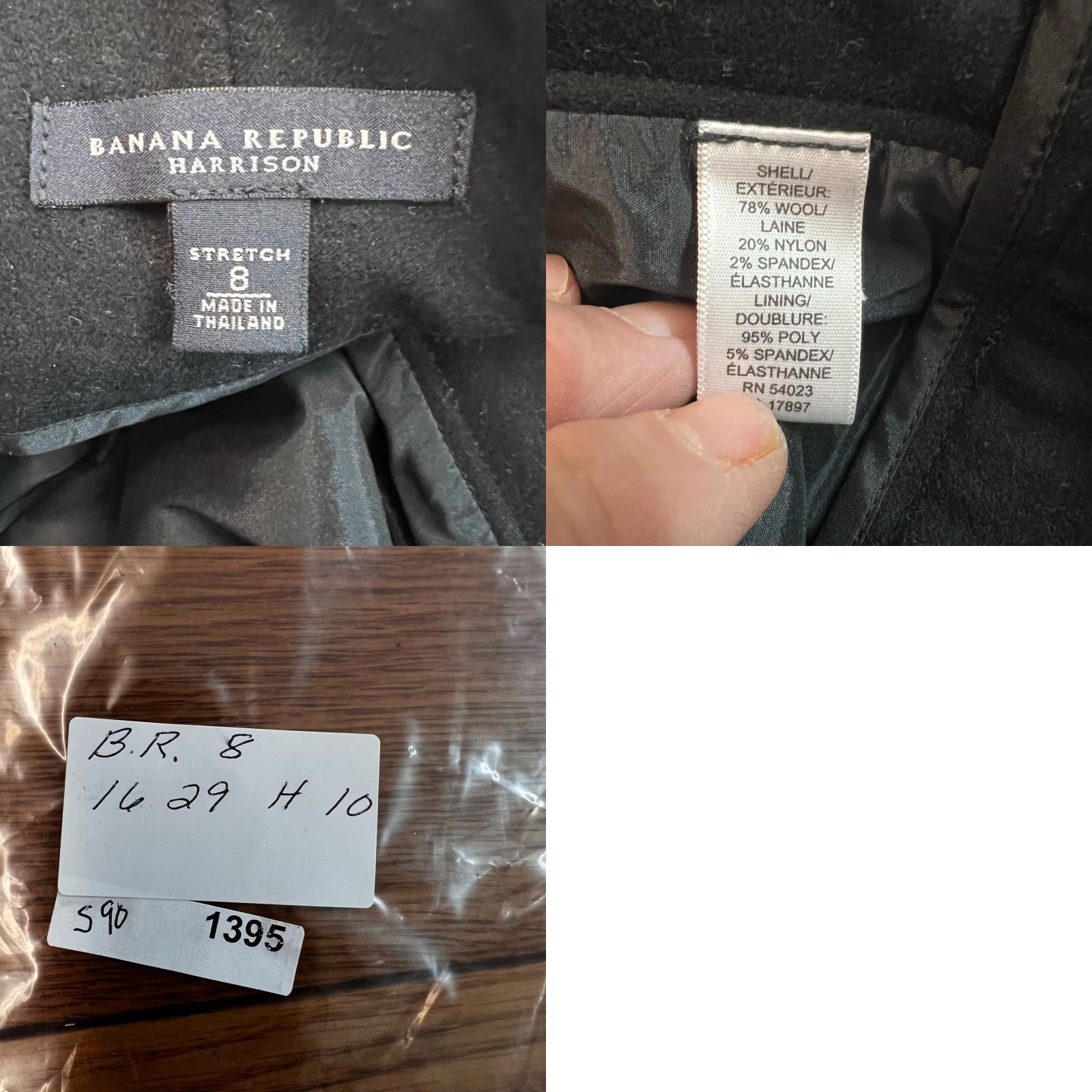 Banana Republic Banana Republic Wide Leg Dress Pants Women's Size 8 High Rise Stretch Black Wool Size 30" / US 8 / IT 44 - 8 Thumbnail
