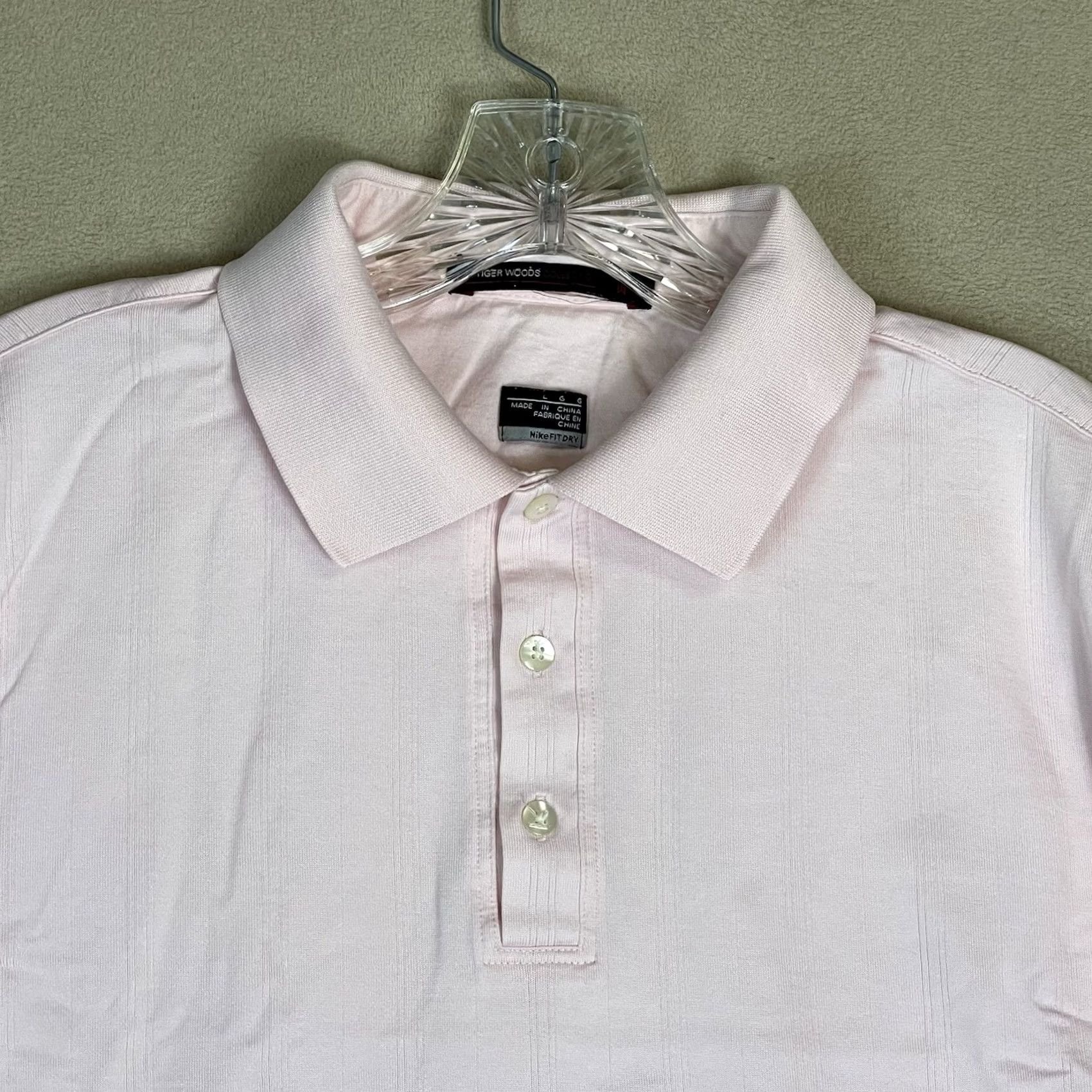 Nike Nike Tiger Woods Polo Shirt Mens L Pink Striped Golf Performance Fit-Dry Regular Size US L / EU 52-54 / 3 - 2 Thumbnail