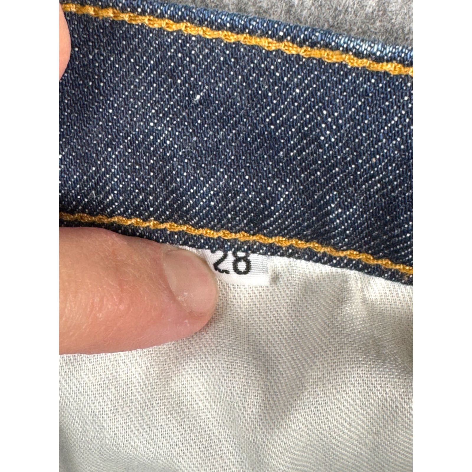 Vintage ASKK NY Jeans Women's 30 x 28 Denim Blue High-Rise Stretch Wide-Leg Regular 5-Pocket City Classic Minimal Designer Made USA Jeans Size 30" / US 8 / IT 44 - 4 Thumbnail