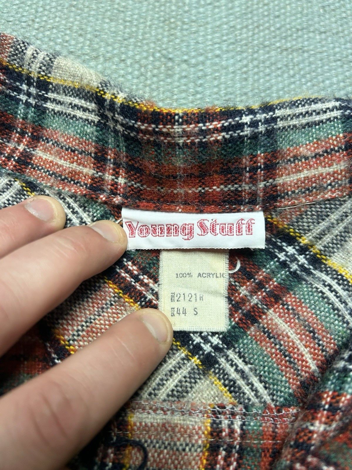 Vintage VTG 70s 49er shirt jacket shacket 2 pocket chore plaid large Size US L / EU 52-54 / 3 - 4 Thumbnail