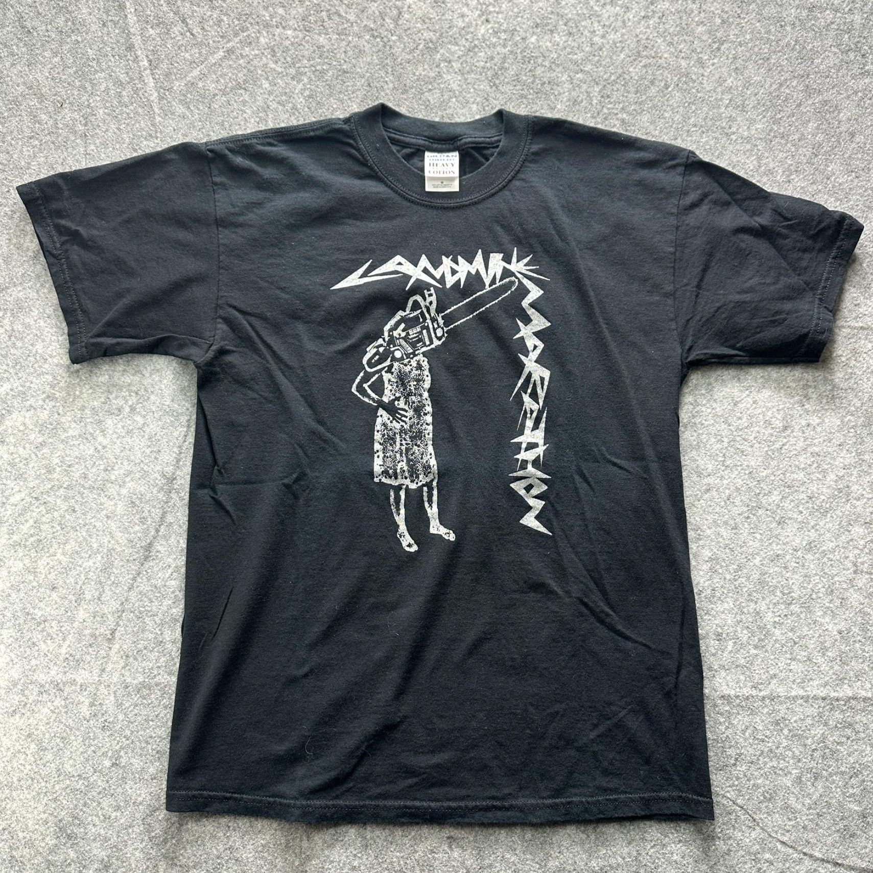 Gildan Chainsaw Marathon Shirt Mens Medium Black Gildan Horror Graphic Tee Size US M / EU 48-50 / 2 - 2 Thumbnail