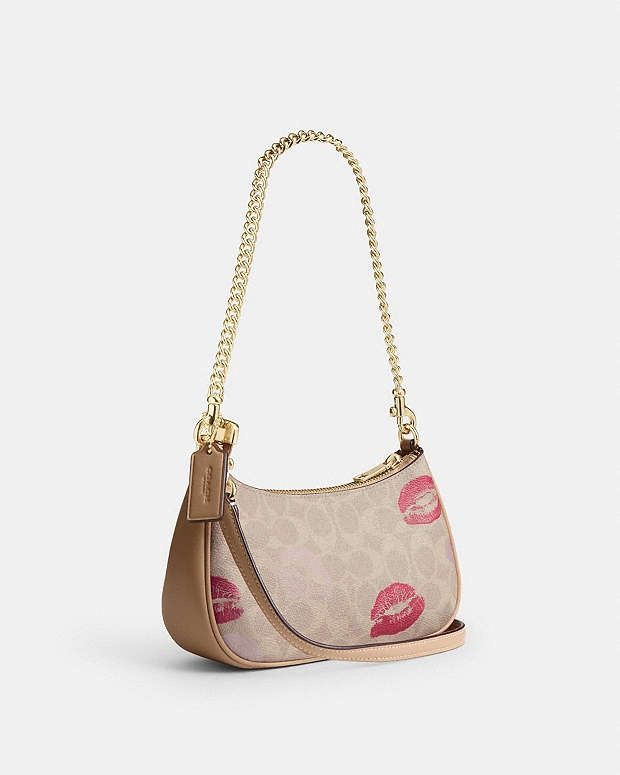 Coach Coach Teri Mini Crossbody Bag In Signature Canvas With Lips Size ONE SIZE - 10 Thumbnail