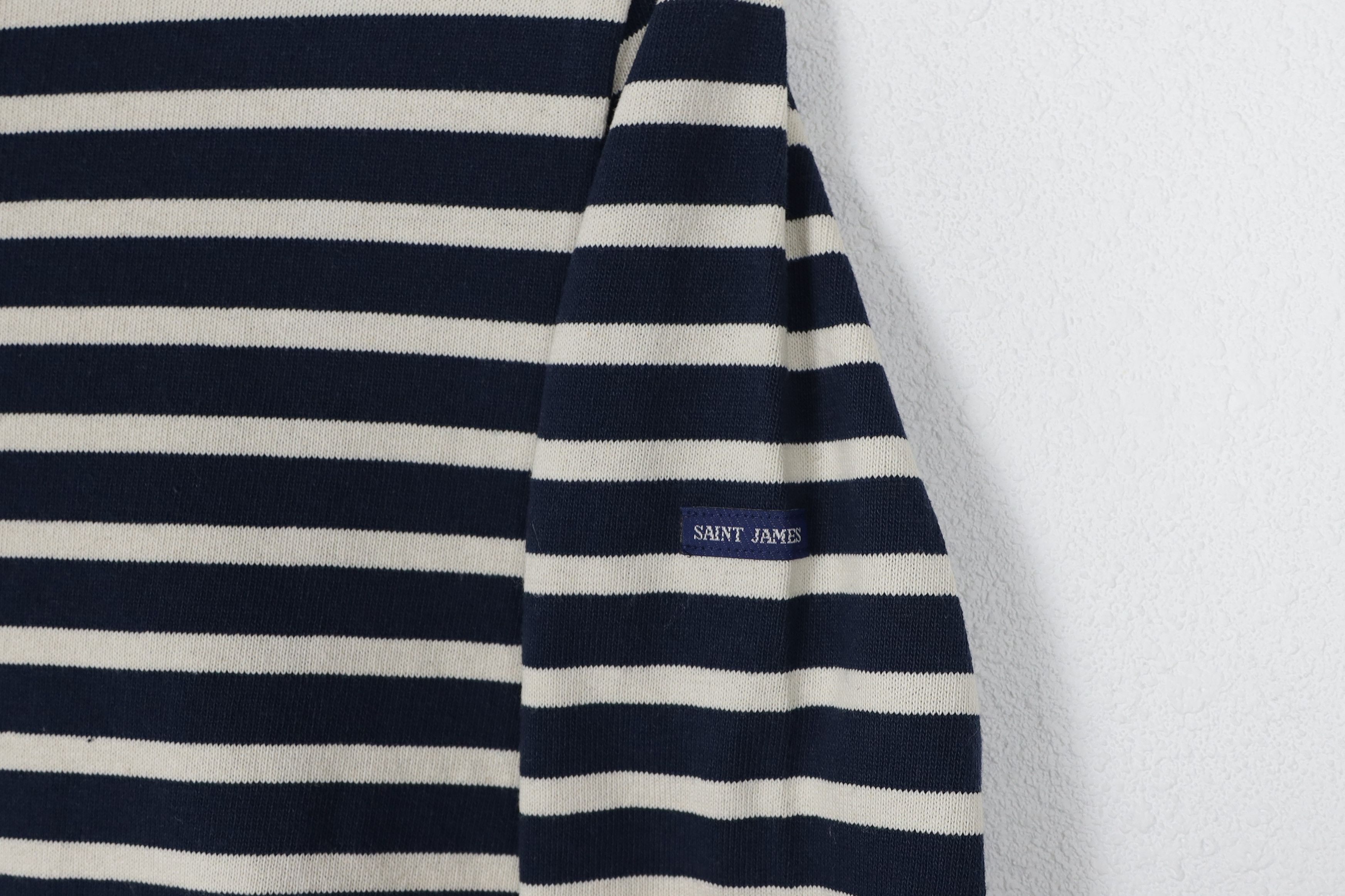 Saint James × Vintage Womens Saint James LAtelier Striped Breton LS T-shirt 90s NZ Size L / US 10 / IT 46 - 4 Thumbnail