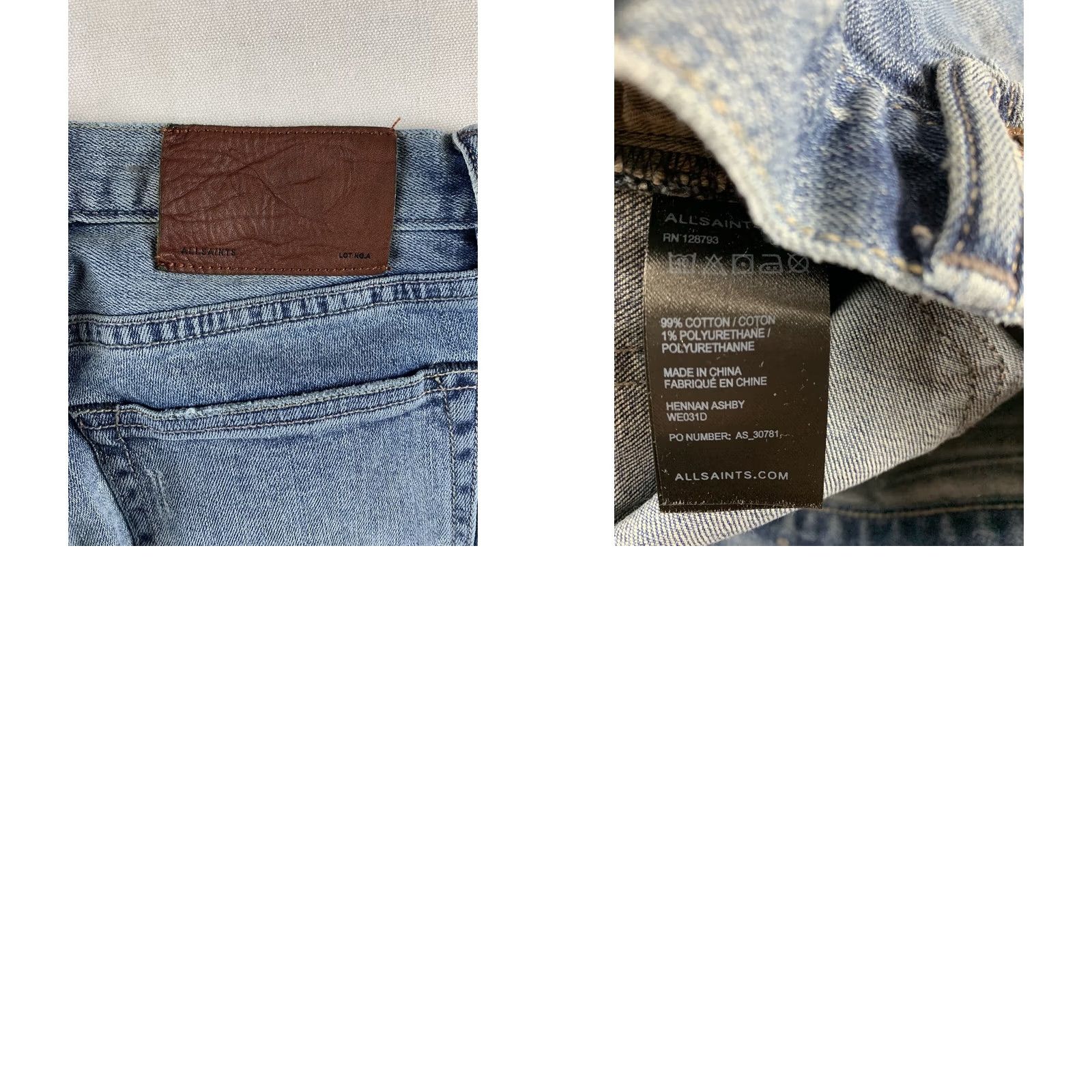 Allsaints AllSaints Jeans Womens 26 Blue ASHBY SIZE COTTON POLY FLAT LAY 27X29 Size 26" / US 2 / IT 38 - 8 Thumbnail