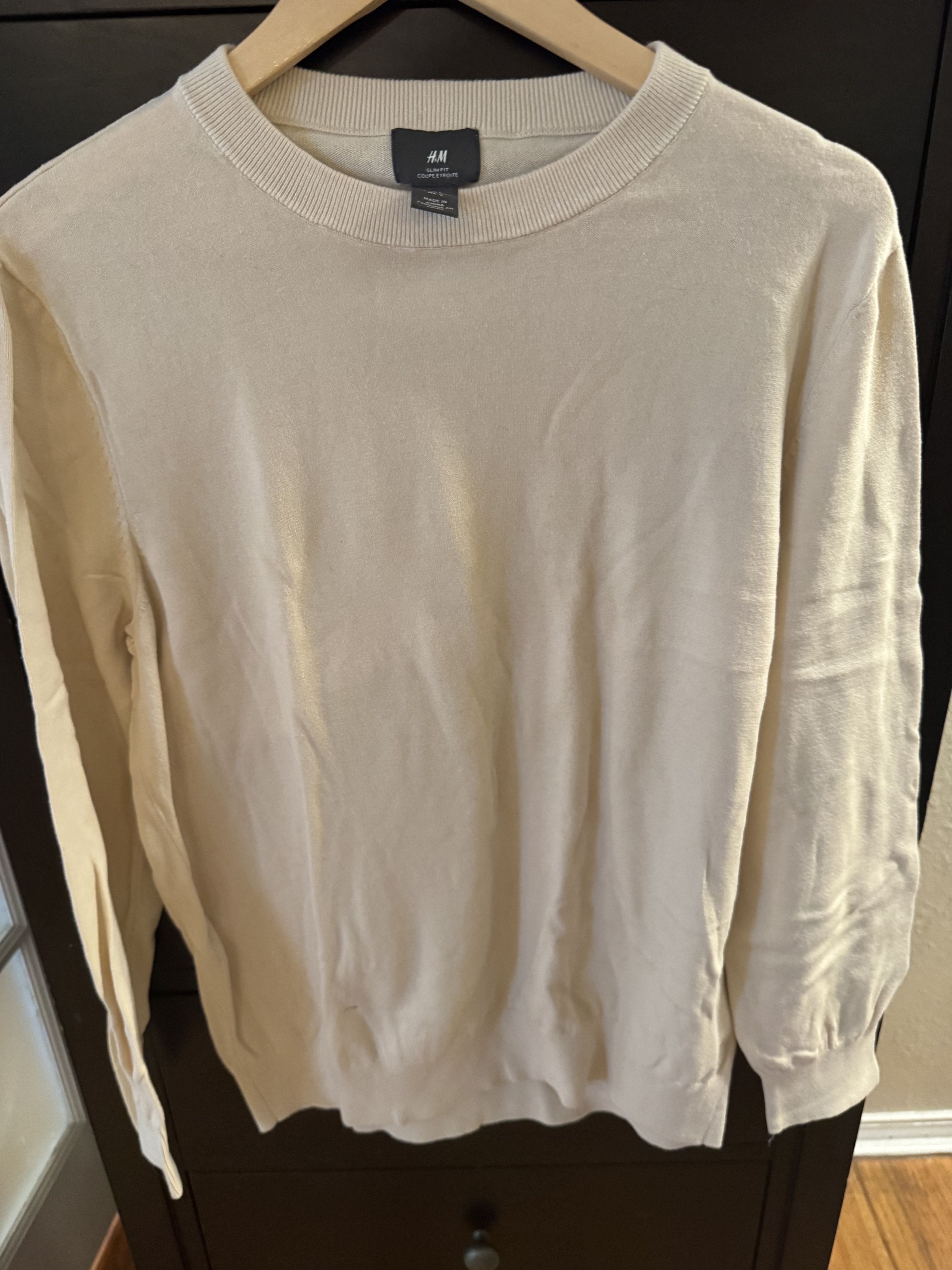 H&M H&M Cream Sweatshirt. US L. No Defects Size US L / EU 52-54 / 3 - 1 Thumbnail