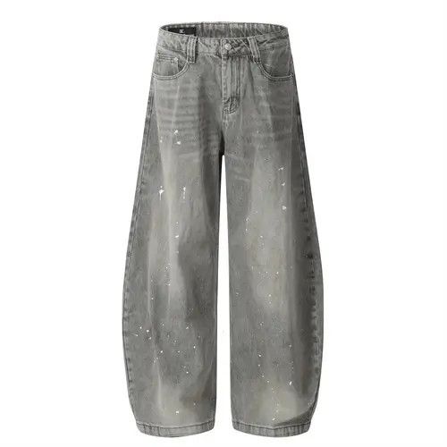 Japanese Brand Men's loose distressed street ink-washed scimitar jeans Size US 34 / EU 50 - 1 Thumbnail