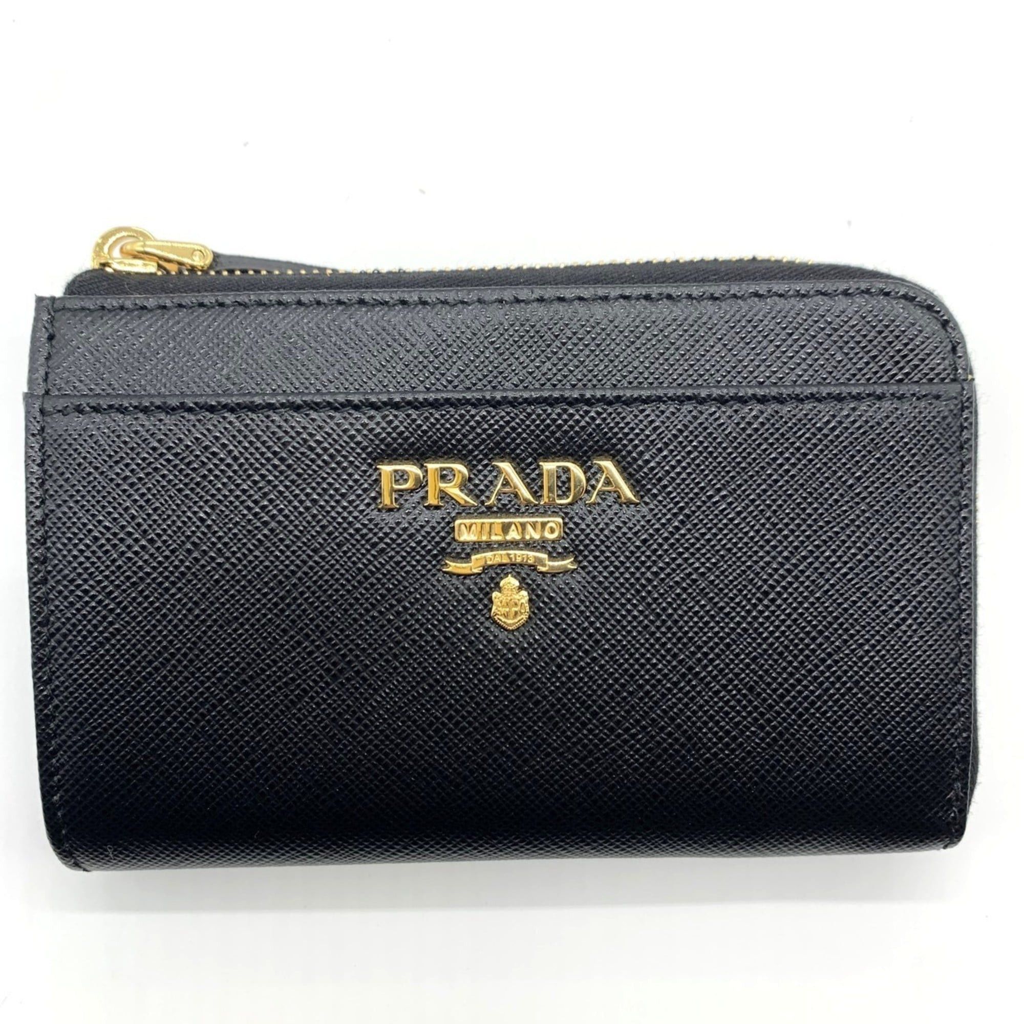 Prada Prada Coin Case Fragment in Saffiano Metal, Black, 1PP122 Size ONE SIZE - 1 Thumbnail
