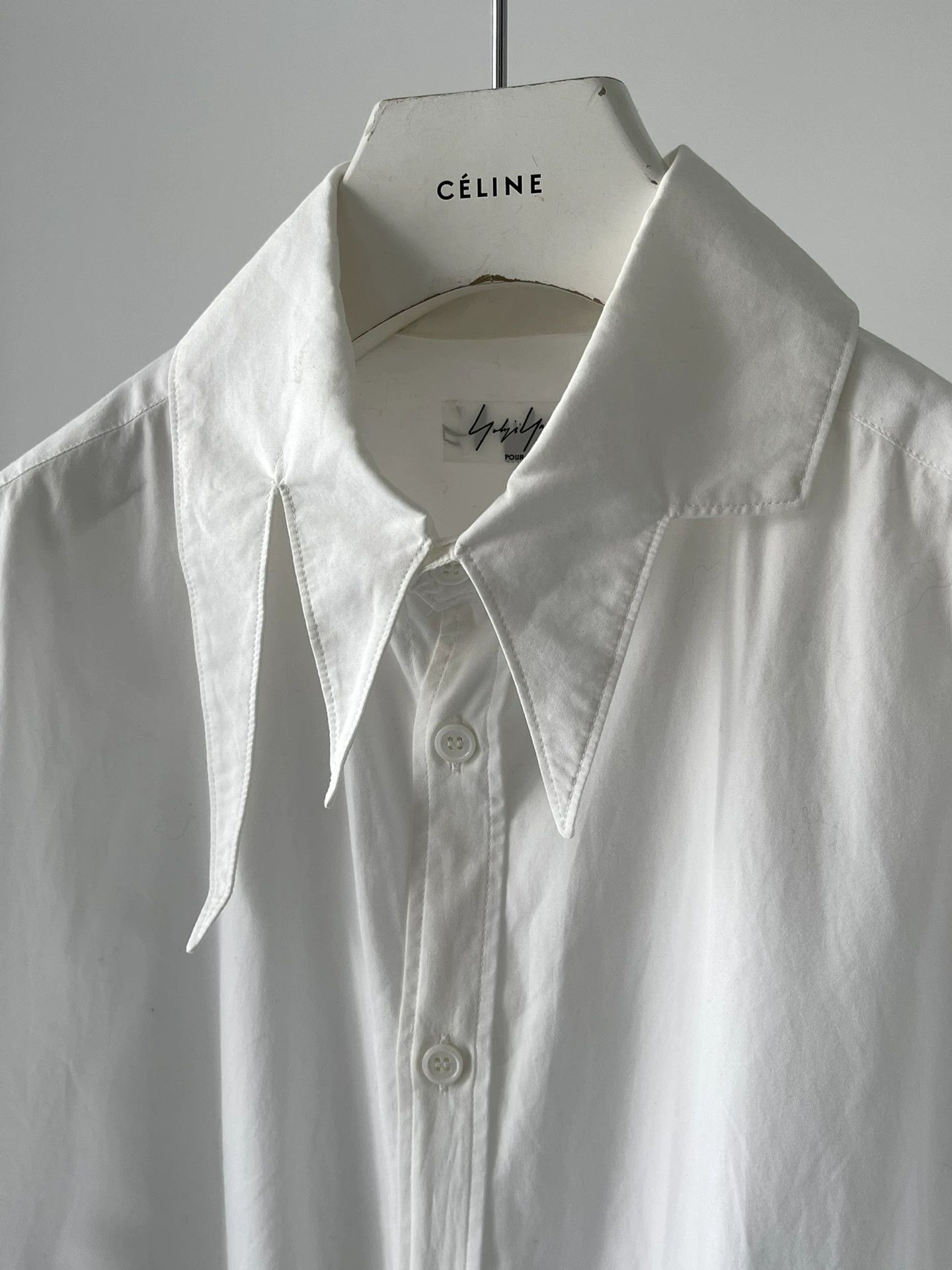 Yohji Yamamoto Yohji Yamamoto 17ss Asymmetrical Collar White Shirt Size US XL / EU 56 / 4 - 1 Thumbnail