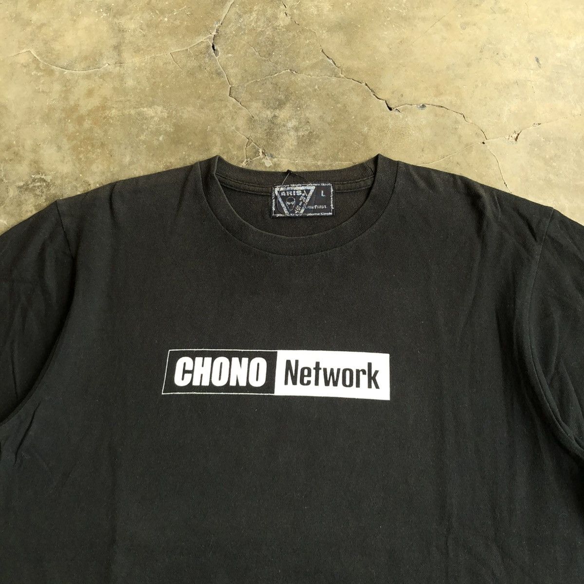 Vintage 2000s Aristrist Chono Network Logo Box T-shirt Black Size US L / EU 52-54 / 3 - 3 Thumbnail