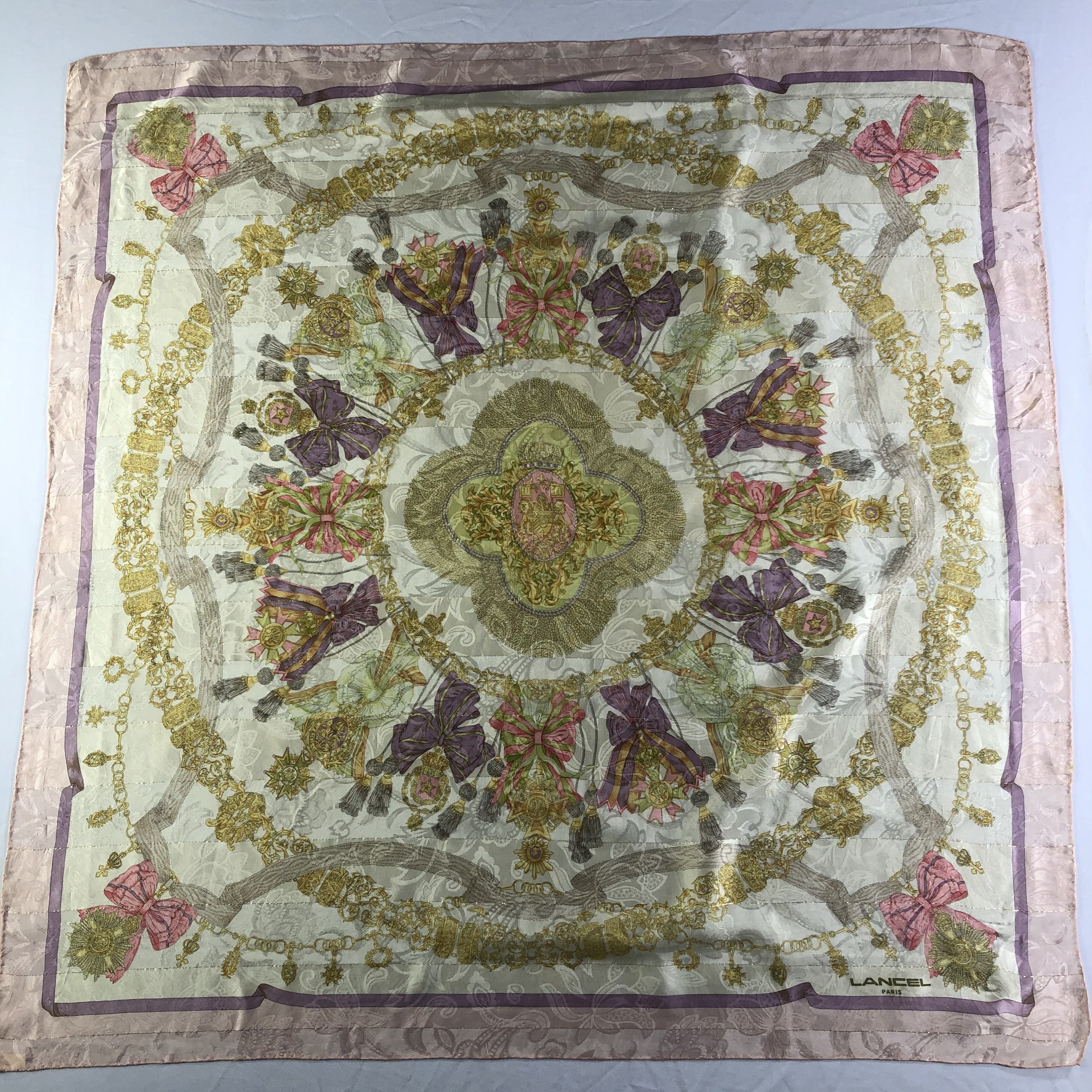 Lancel × Vintage Vintage Lancel Silk Scarf Size ONE SIZE - 2 Thumbnail