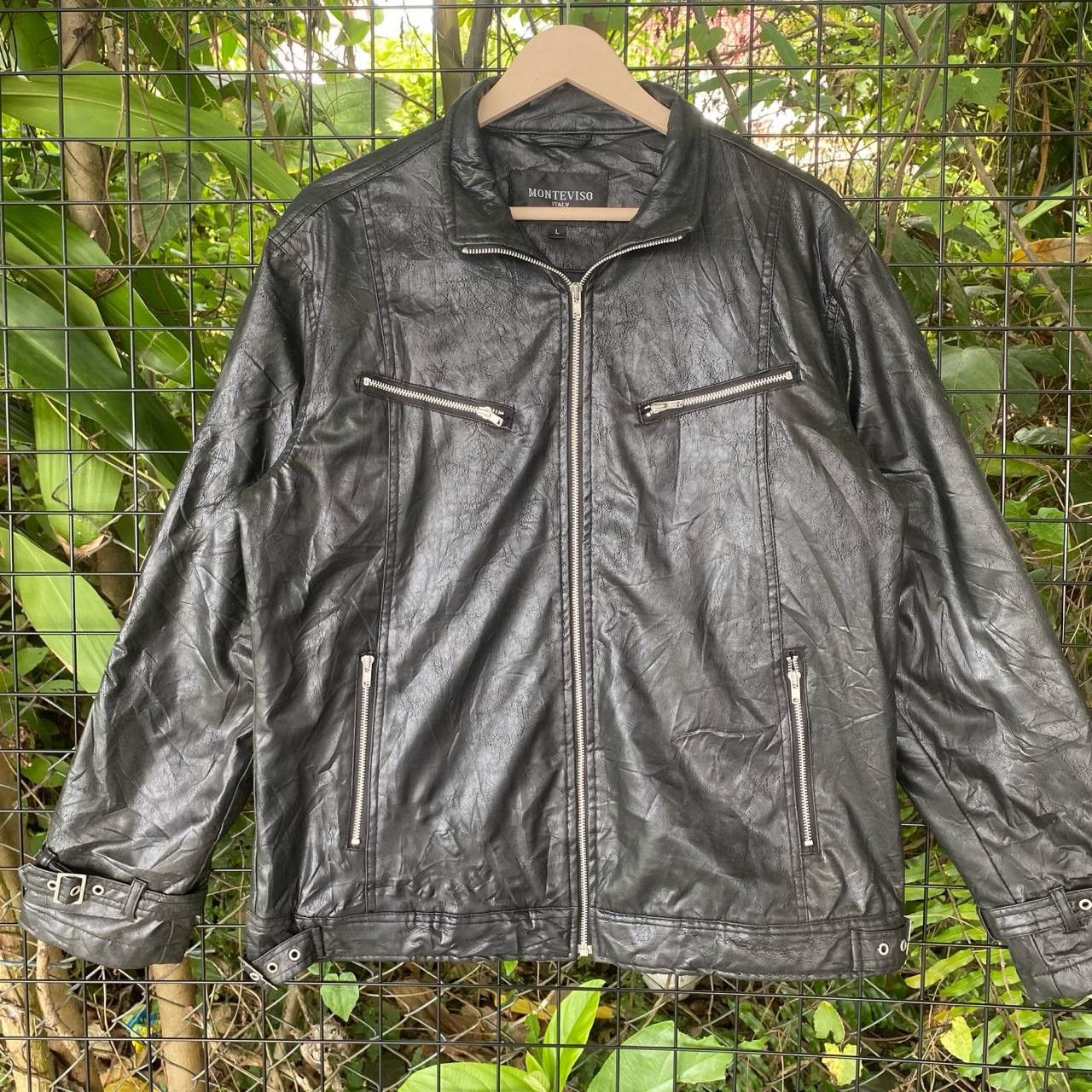 If Six Was Nine × Vintage Vtg Monteviso Italy Black Zipper Leather Jacket Size US M / EU 48-50 / 2 - 2 Thumbnail