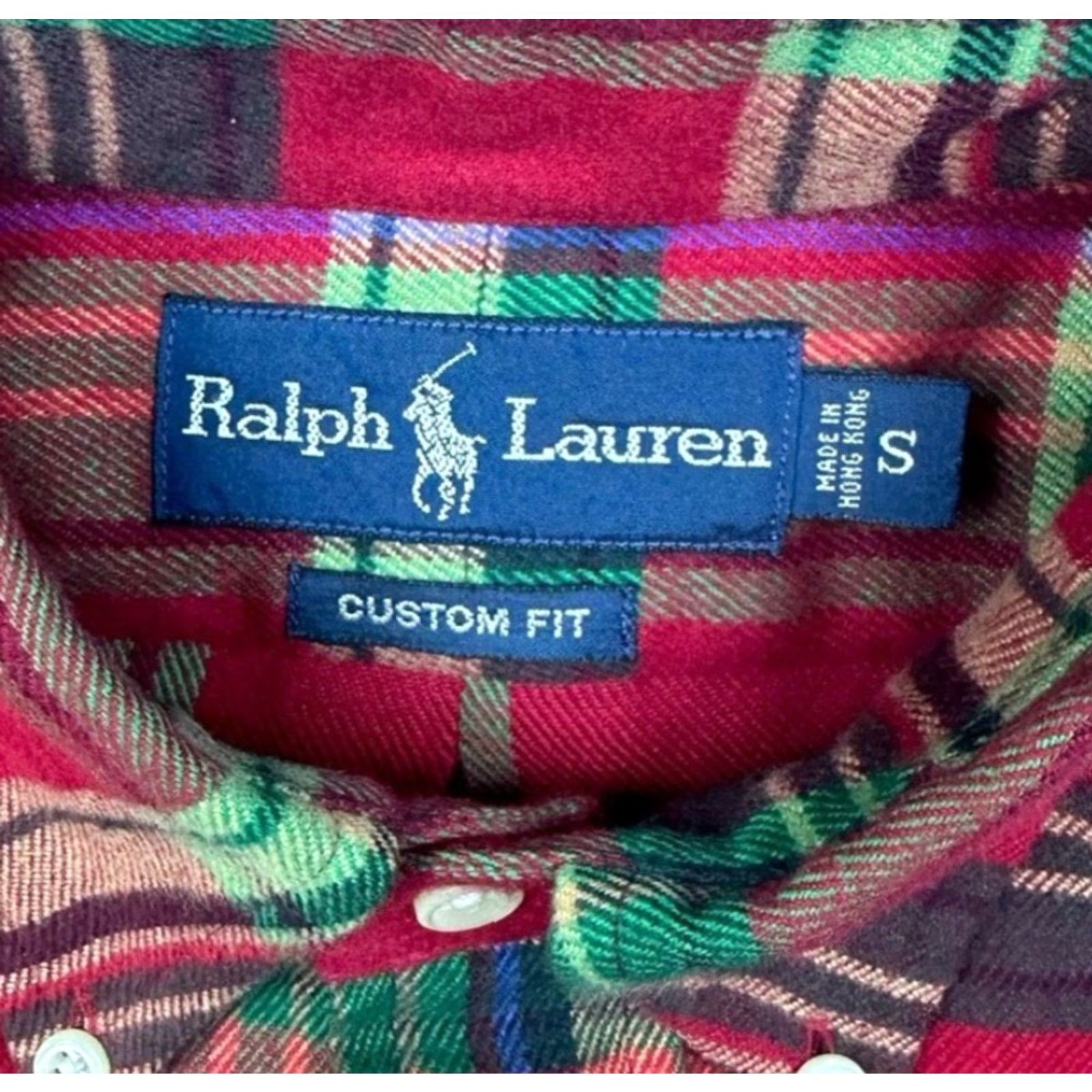 Polo Ralph Lauren Polo Ralph Lauren Button-Down Shirt Mens Flannel Red/Green Plaid Small Classic Fit Button-Up Knit Cotton Size US S / EU 44-46 / 1 - 3 Thumbnail