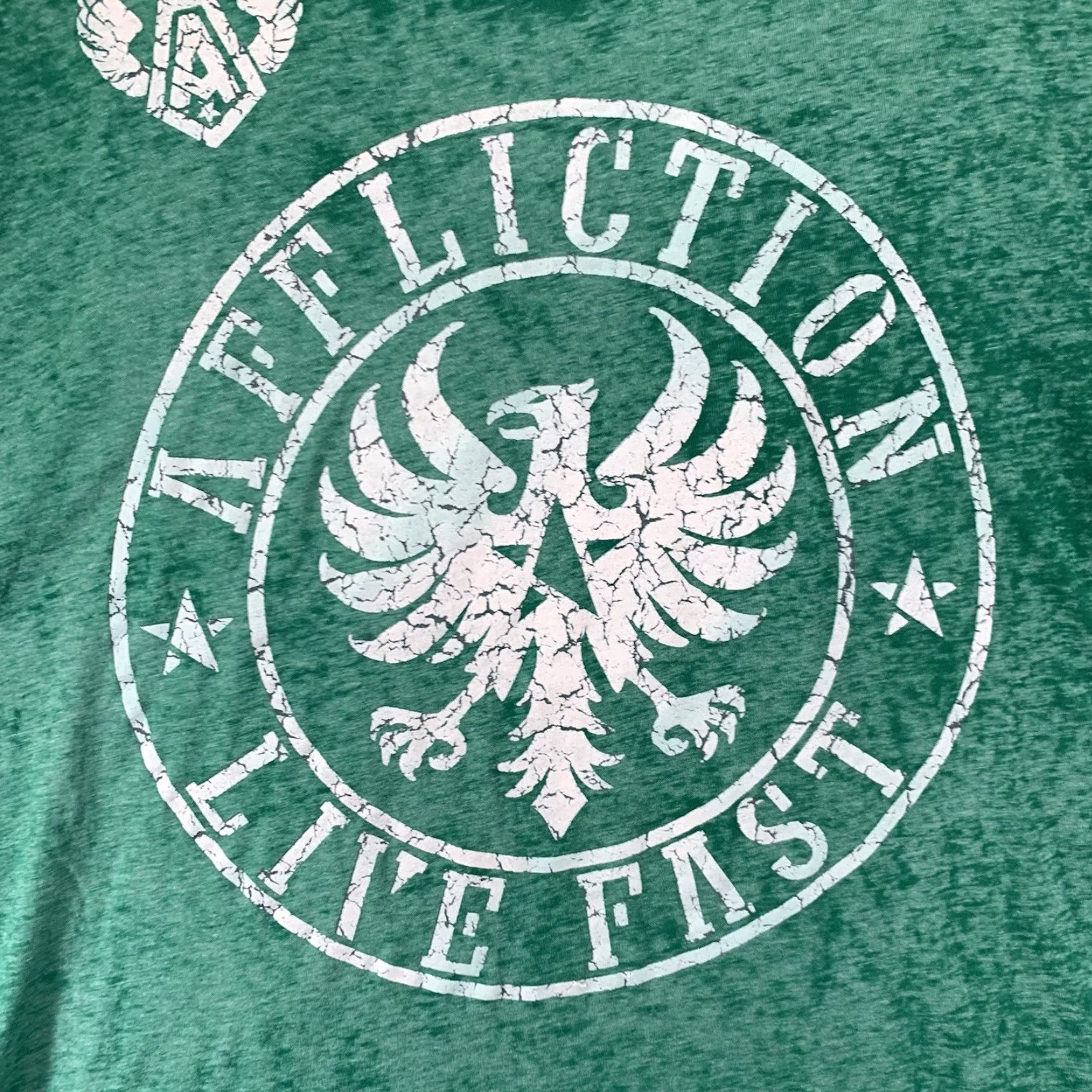 Affliction VINTAGE Affliction T Shirt XL Green Eagle Crest USA Crew Neck Short Sleeve Graphic Print Men’s Size US XL / EU 56 / 4 - 6 Thumbnail
