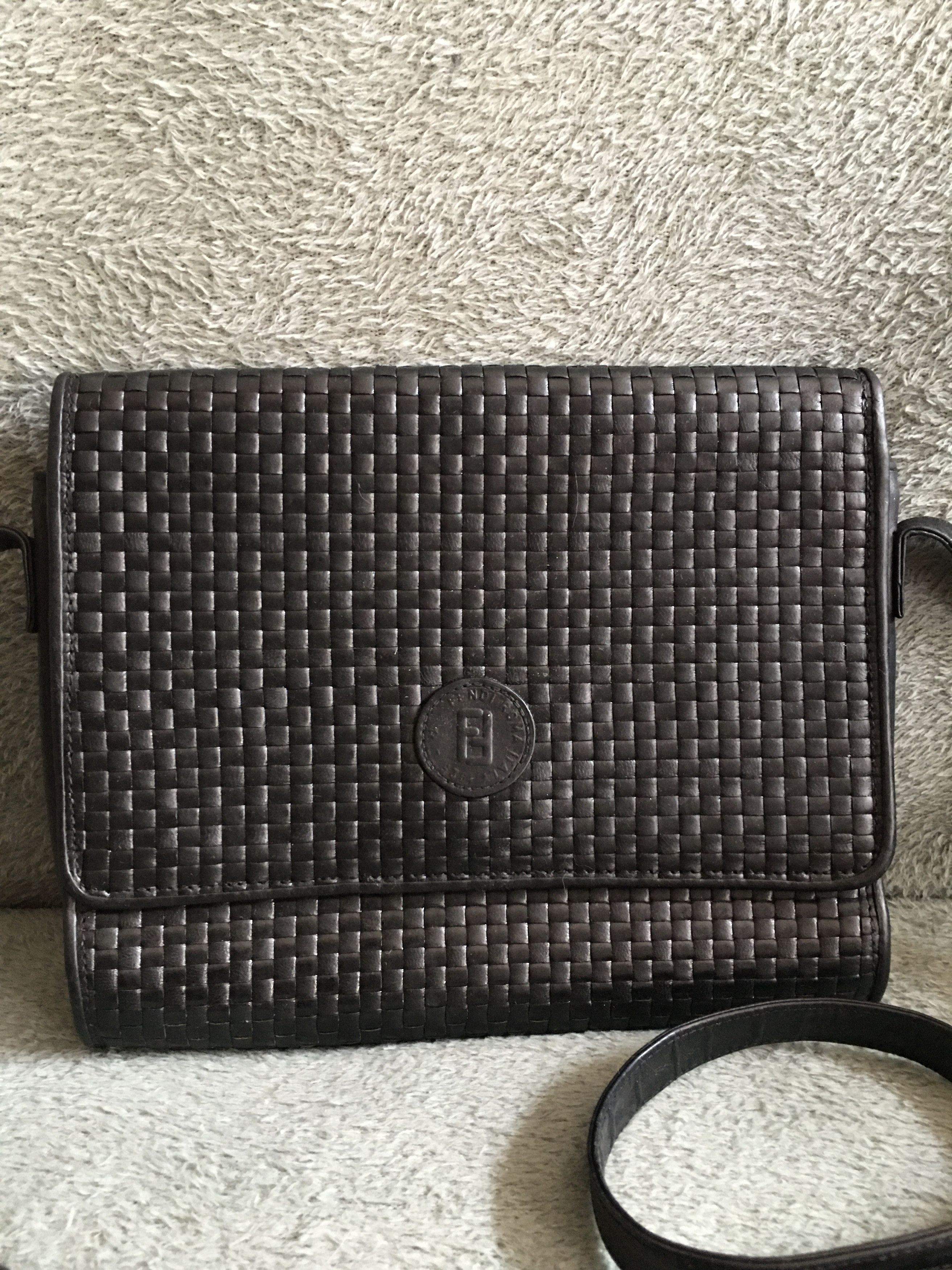 Fendi FENDI Vintage Black Braided Leather Crossbody Shoulder Bag Size ONE SIZE - 2 Thumbnail