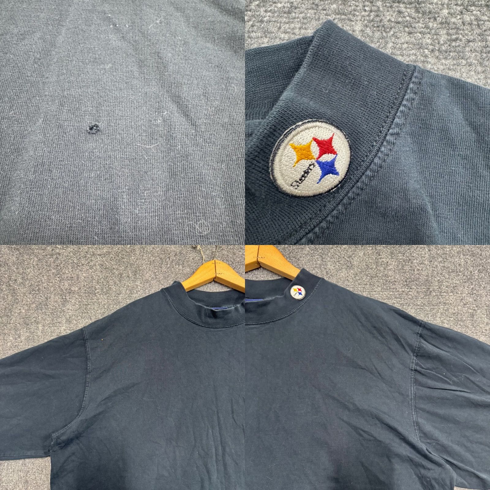 Reebok VINTAGE Reebok Sweatshirt Men 2XL Pittsburgh Steelers 100% Cotton Black Pullover Stained Size US XXL / EU 58 / 5 - 8 Thumbnail