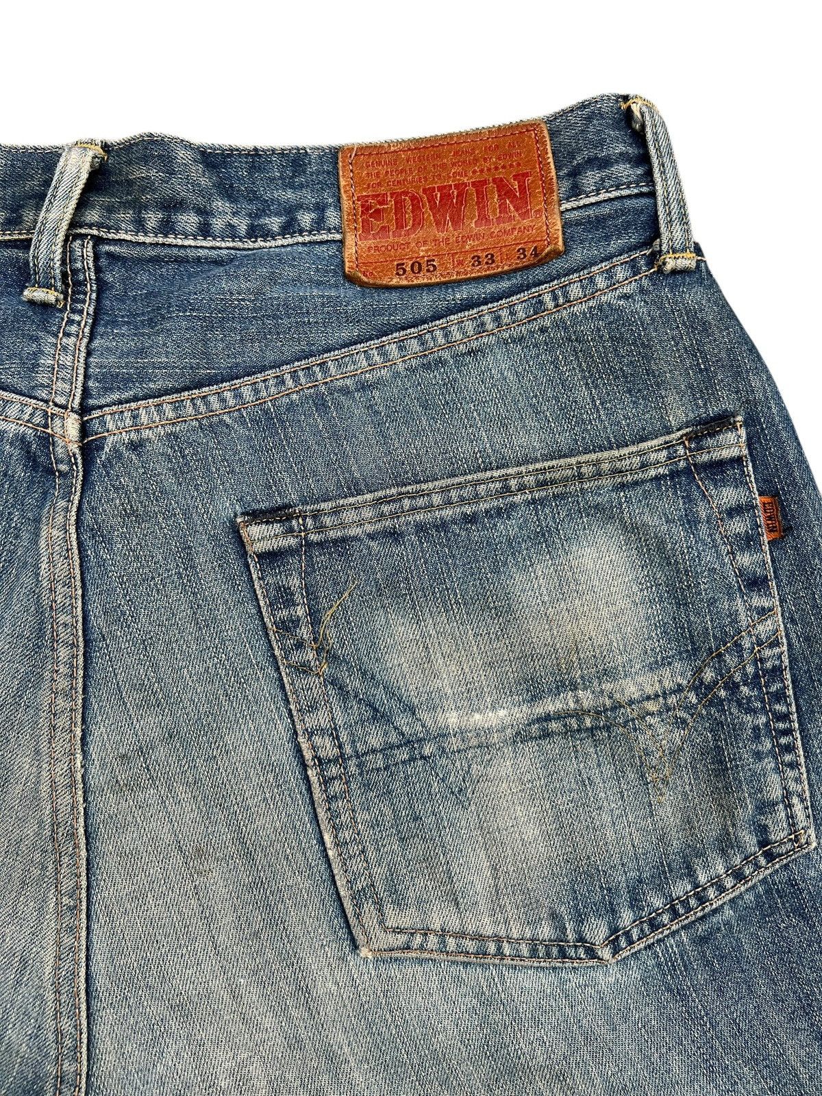 Edwin Vintage Edwin 505 Selvedge Distressed Denim Jeans 35x31 Size US 35 - 9 Thumbnail