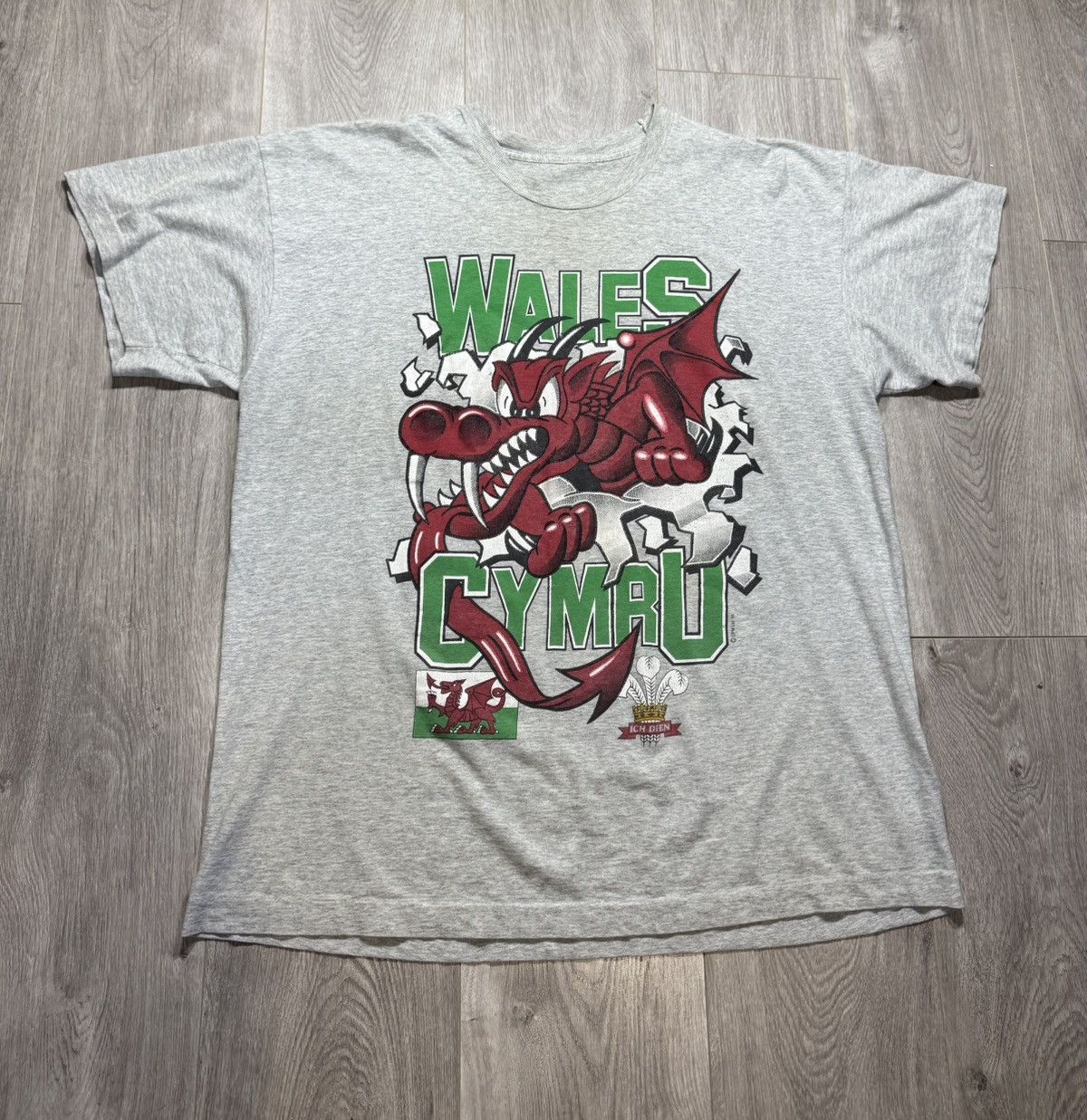 Vintage Wales Dragon 1994 Cymru Breakthrough Ich Dien Rugby Soccer Size US XL / EU 56 / 4 - 1 Thumbnail