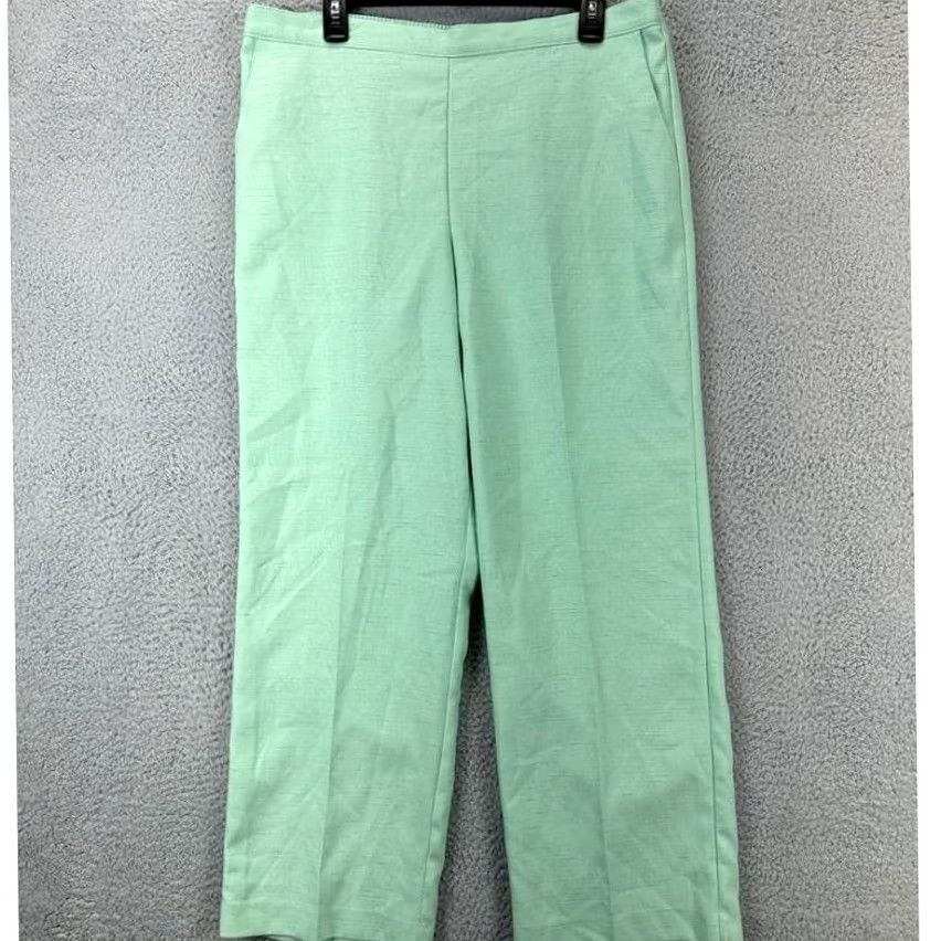 Vintage Alfred Dunner Pants Womens 16 Green Ankle Mint Classic Fit High Rise Pull NEW Size 38" / US 16 / IT 52 - 2 Thumbnail