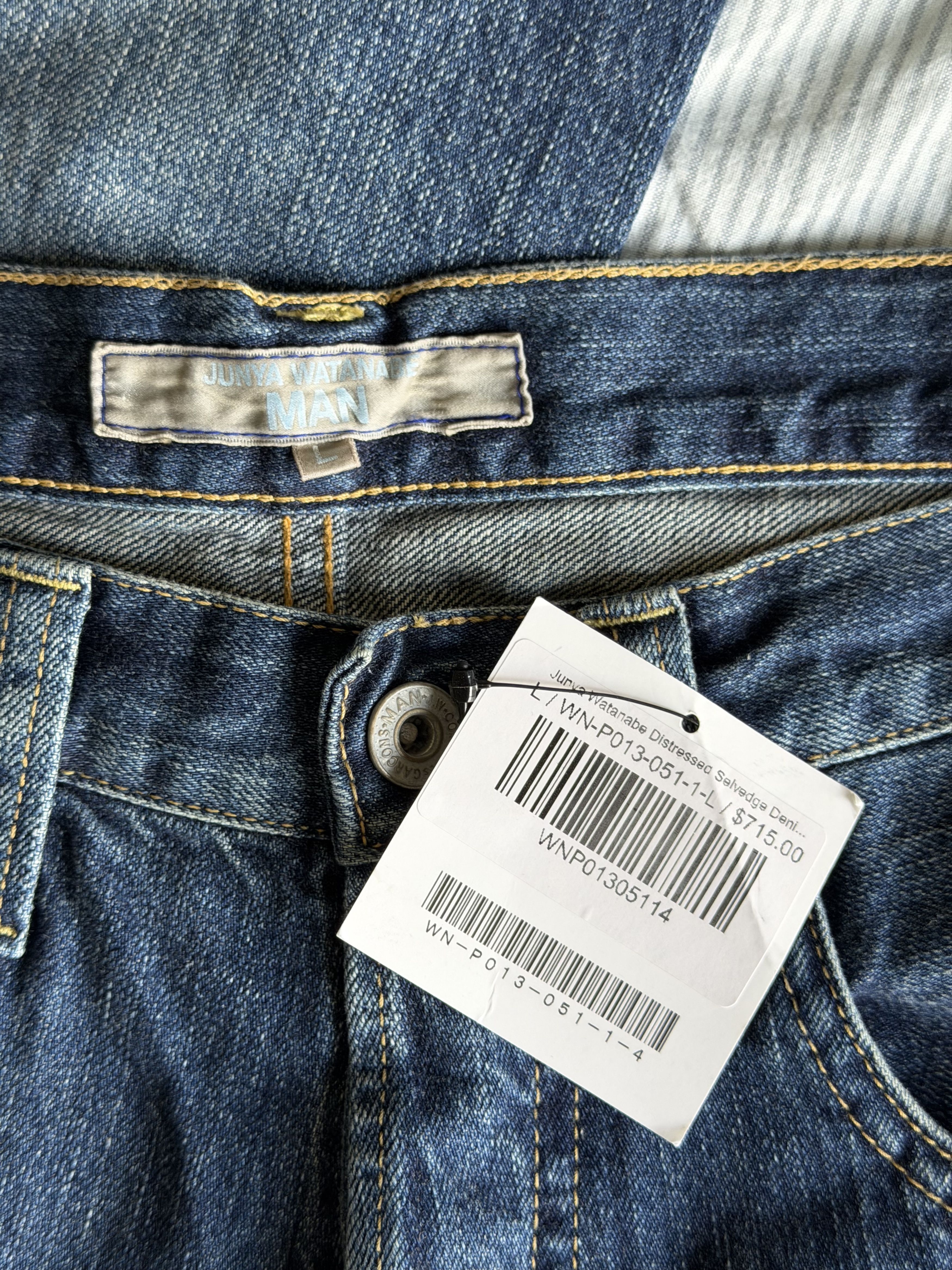 Junya Watanabe Junya Watanabe Distressed Selvedge Jeans in Indigo Size US 33 - 9 Thumbnail