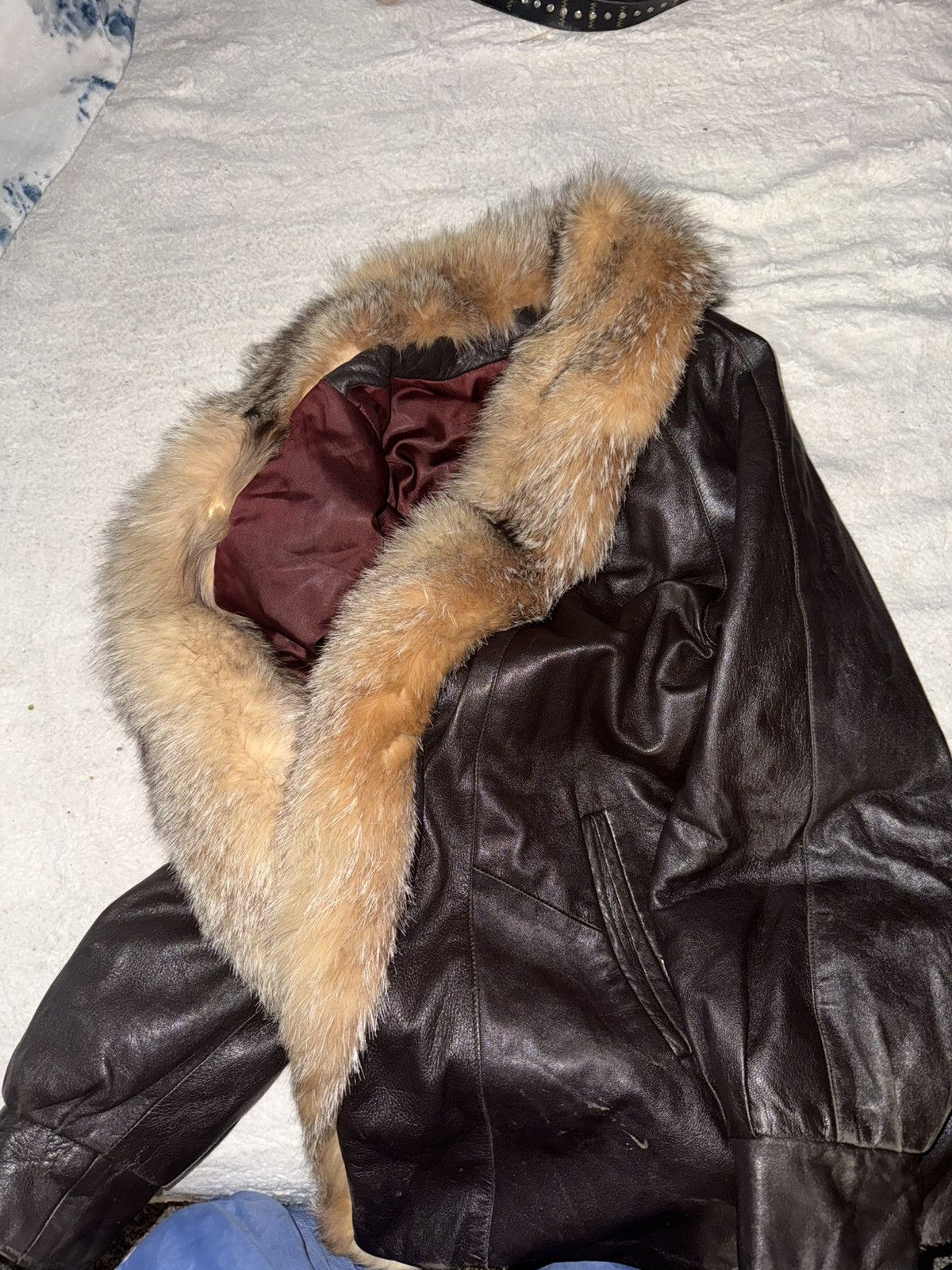 Designer × Japanese Brand × Vintage Damselle Lamb Leather Real Fox Fur Size US M / EU 48-50 / 2 - 2 Thumbnail