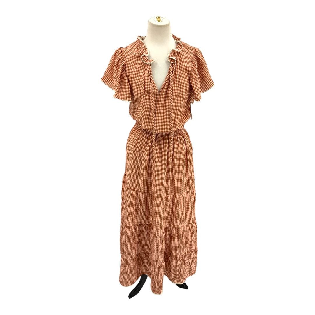Other Max Studio Gingham Flutter Sleeve Maxi Dress Brick Large Size L / US 10 / IT 46 - 2 Thumbnail
