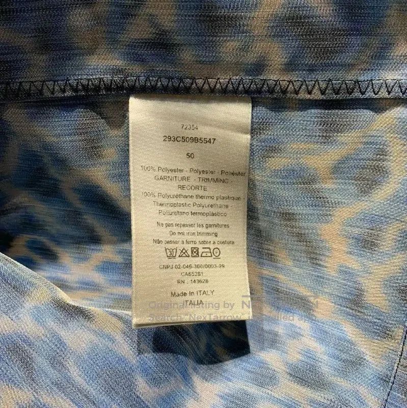 Dior Dior Men's Blue Printed Nylon T-Shirt . Size US M / EU 48-50 / 2 - 2 Thumbnail