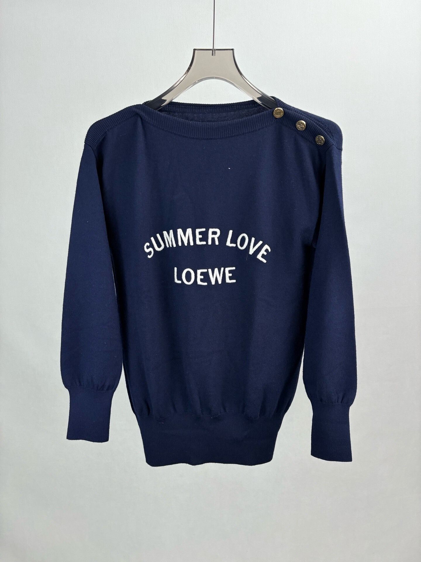Loewe LOEWE Gold Button Wool Knit Sweater Size US M / EU 48-50 / 2 - 1 Thumbnail