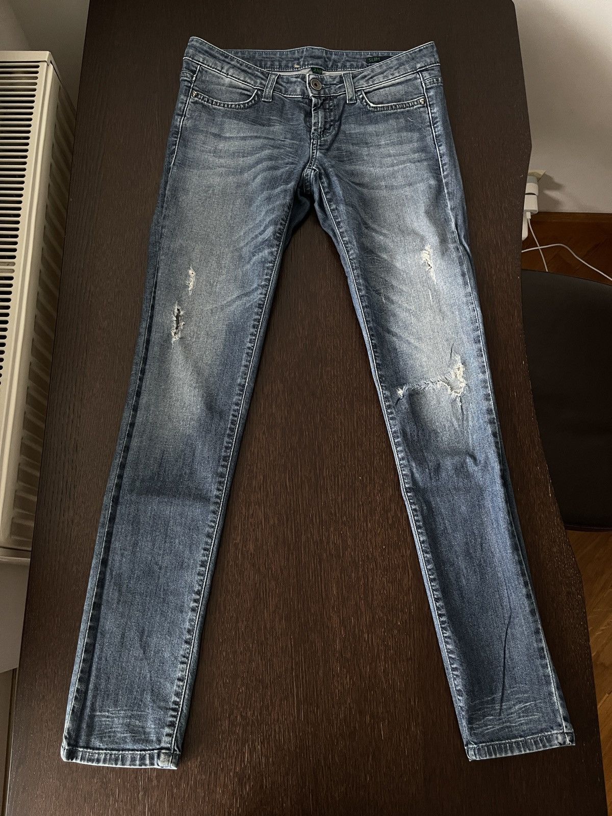 Benetton Skinny ripped Benetton summer jeans Size 28" / US 6 / IT 42 - 2 Thumbnail