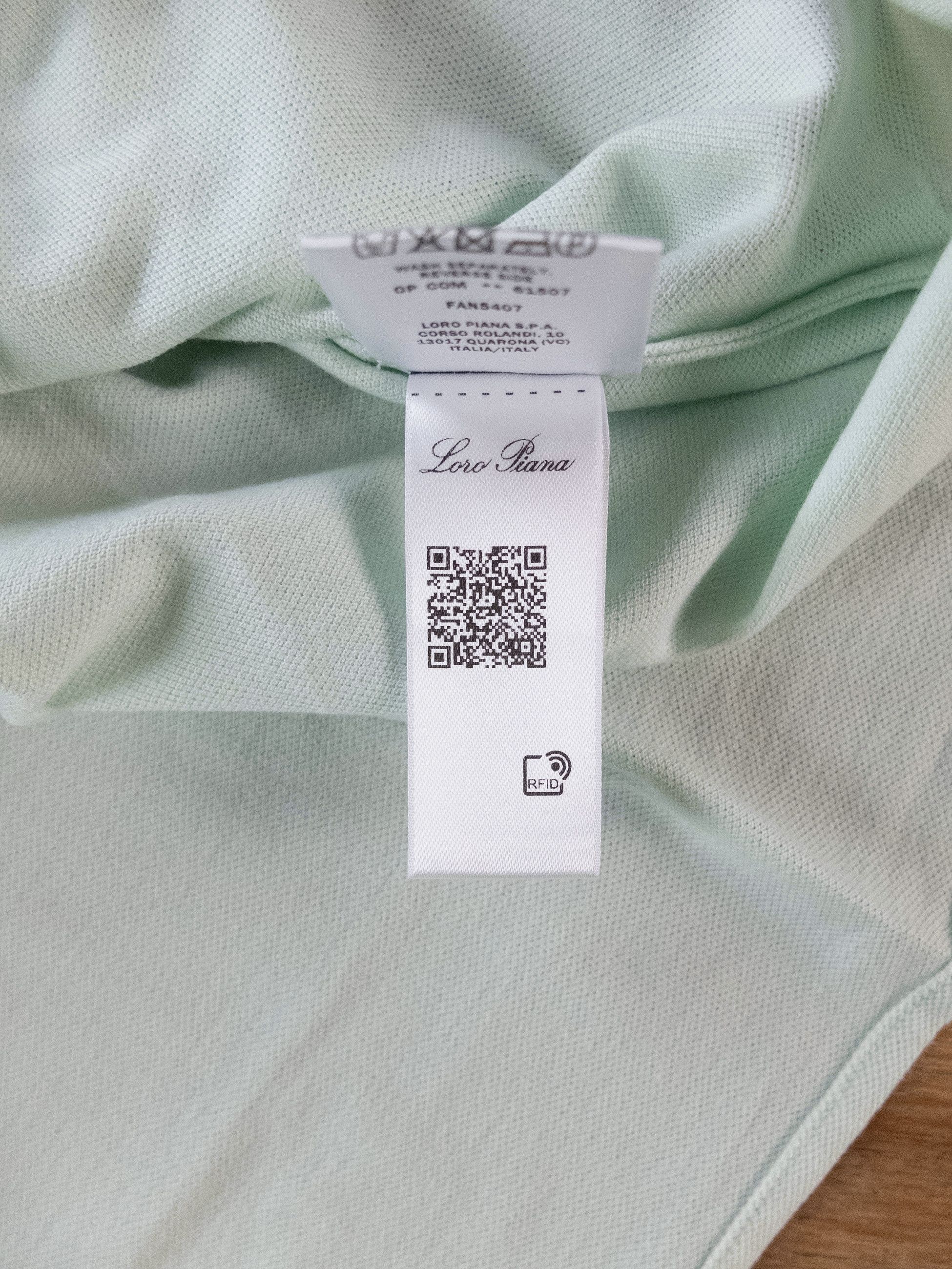 Loro Piana LORO PIANA light green pique cotton polo shirt XL NWT Size US XL / EU 56 / 4 - 7 Thumbnail