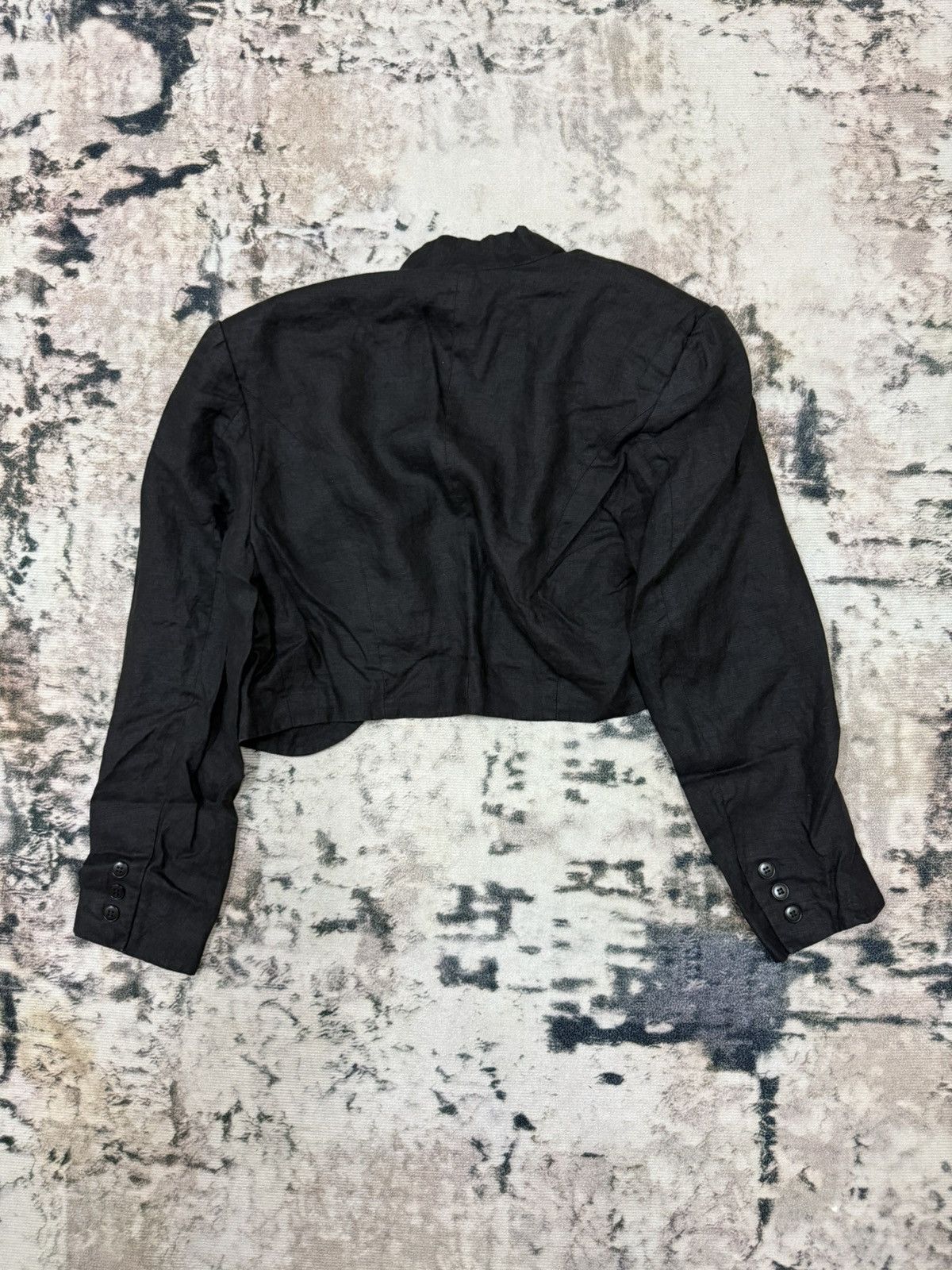 Japanese Brand × Kenzo × Vintage Vintage Kenzo Black Linen Embroidered Floral Boho Short Open Size XS / US 0-2 / IT 36-38 - 9 Thumbnail