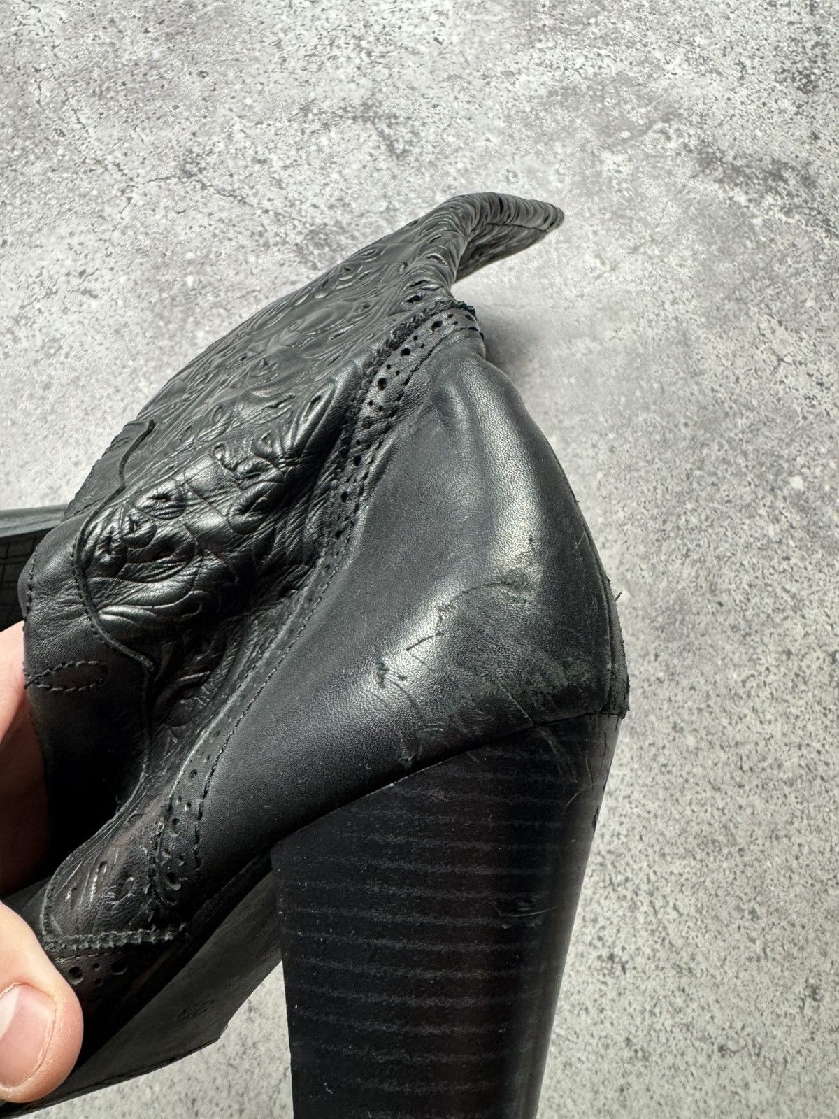 If Six Was Nine Vintage AS 98 Heel Rick Owens Style Western Leather Bots Y2K Size US 9 / IT 39 - 6 Thumbnail