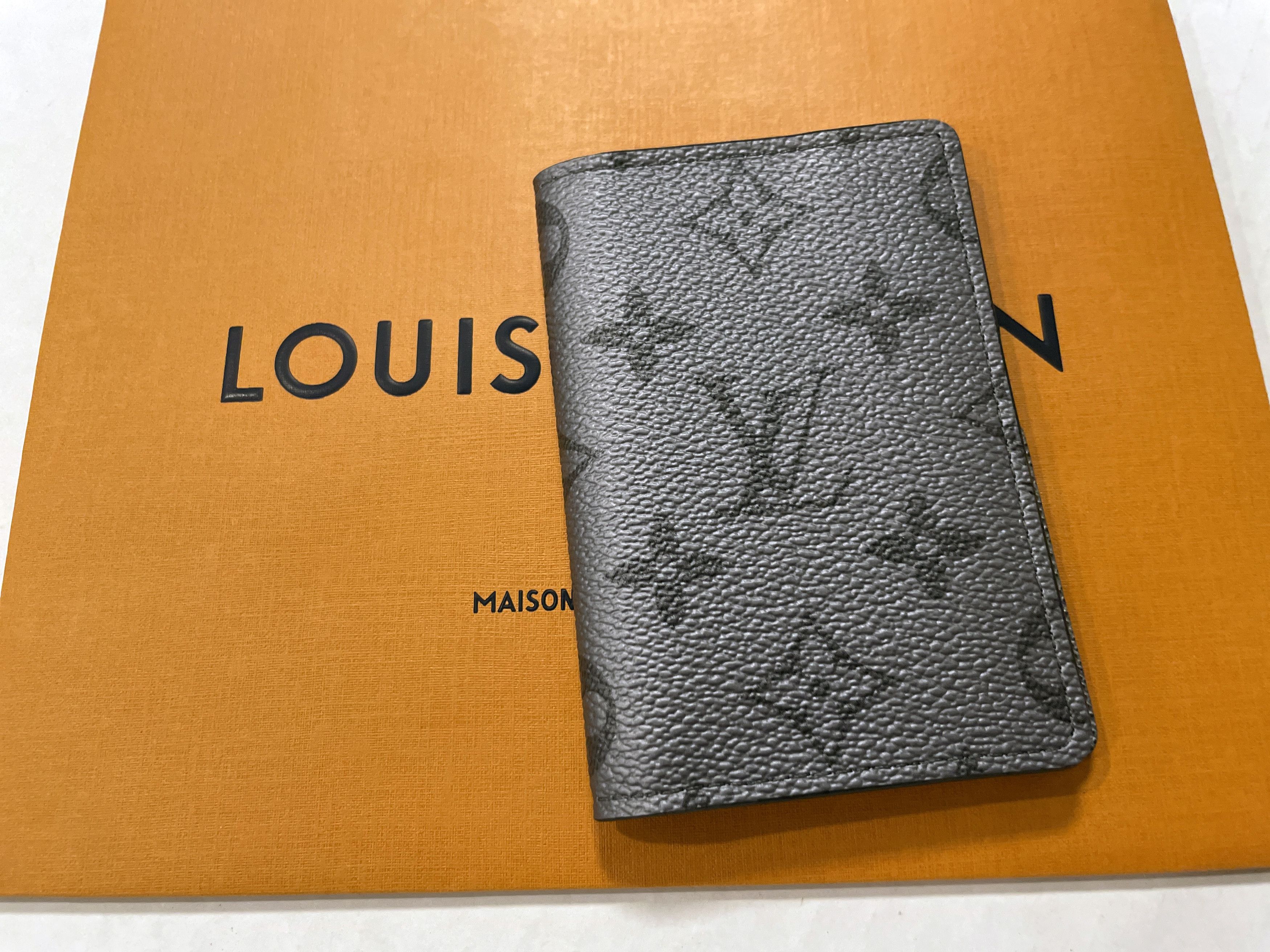 Louis Vuitton Taigarama Gun Metal Pocket Organizer Wallet M30837 Leather  Canvas