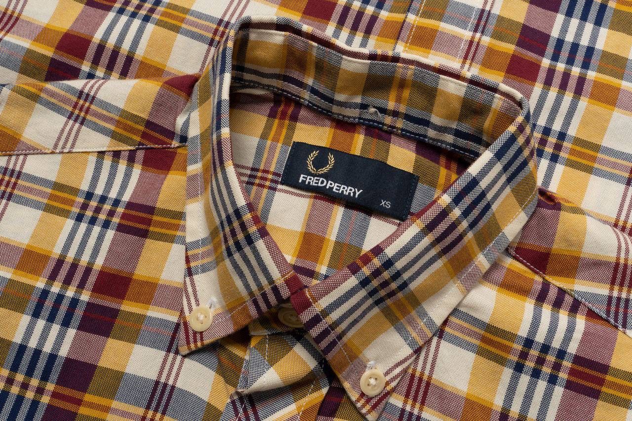 Fred Perry 🔵 FRED PERRY Short Sleeve Cotton Madras Check Shirt Size US XS / EU 42 / 0 - 11 Thumbnail