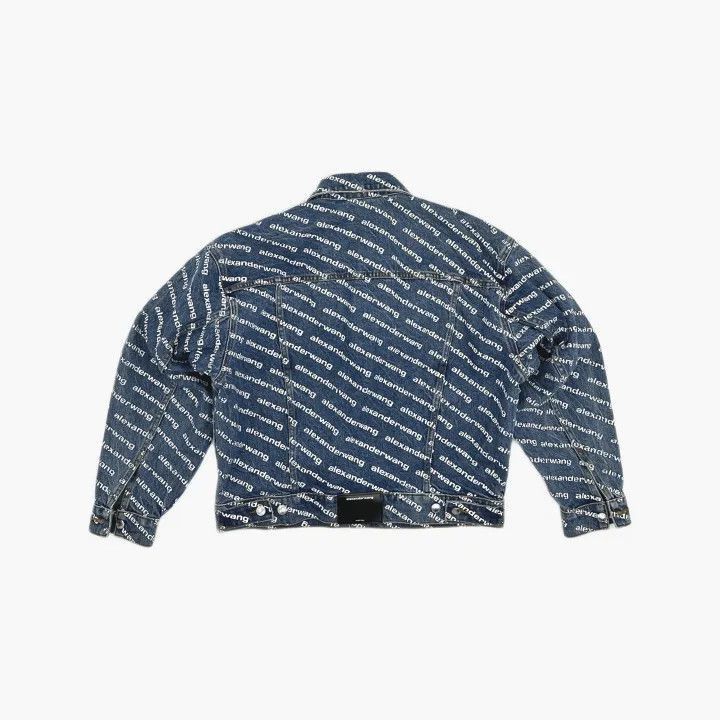Alexander Wang Alexander Wang Logo Print Denim Jacket for Women - Size S / US 4 / IT 40 - 3 Thumbnail
