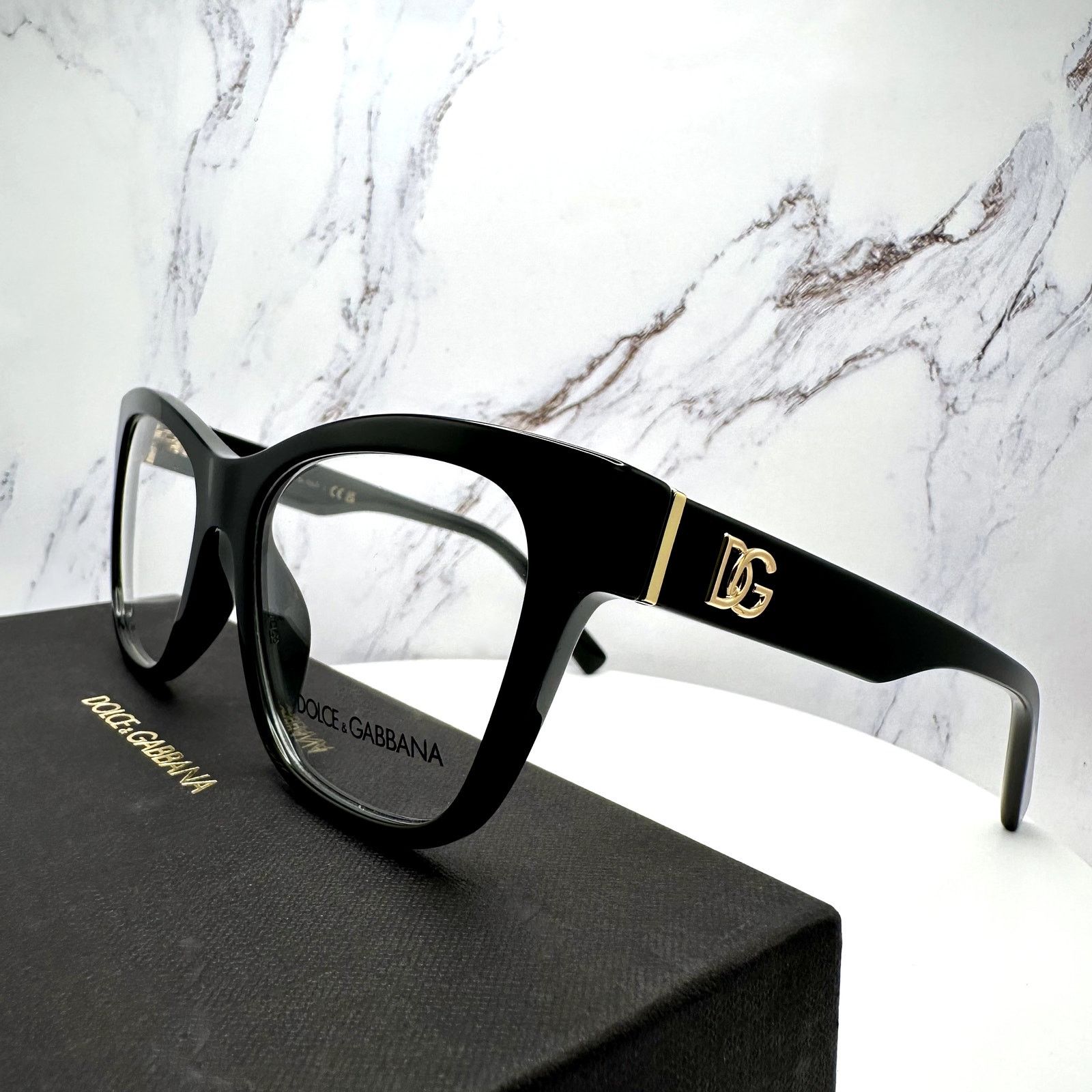 Dolce & Gabbana New Dolce&Gabbana Eyeglasses Black Square Gold Metal Frames Size ONE SIZE - 4 Thumbnail