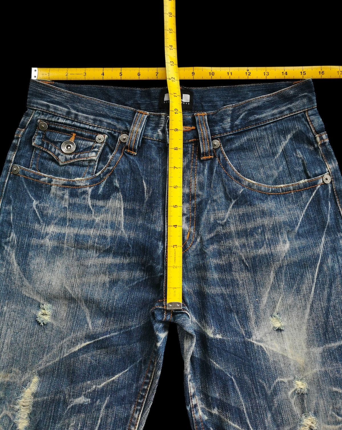 Le Grande Bleu (L.G.B.) Vintage Nylaus Discharge Lightning Thunder Flare Jeans Size US 31 - 12 Thumbnail
