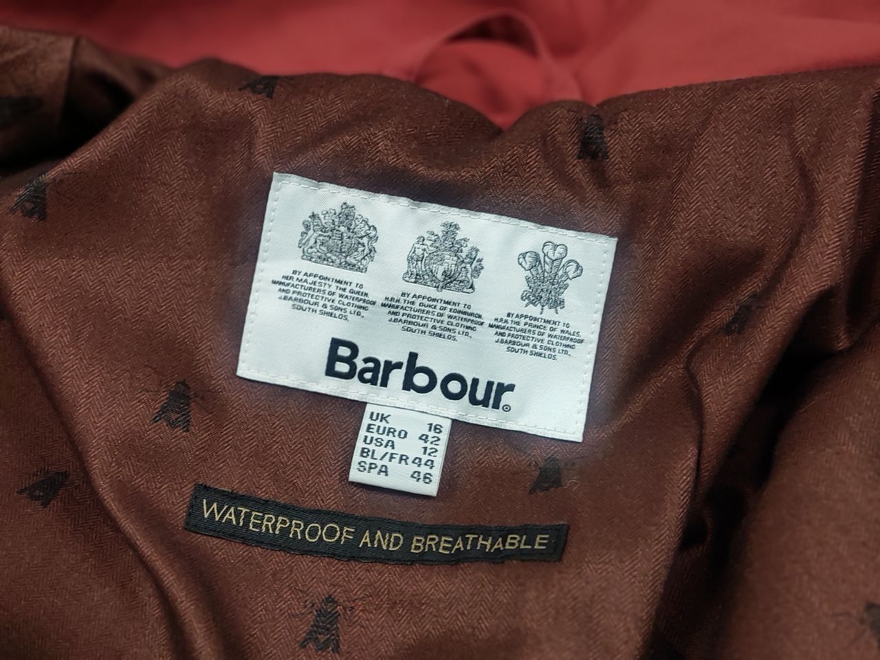Barbour Barbour Roseate Waterproof Hooded Long Jacket brick color Size XL / US 12-14 / IT 48-50 - 13 Thumbnail