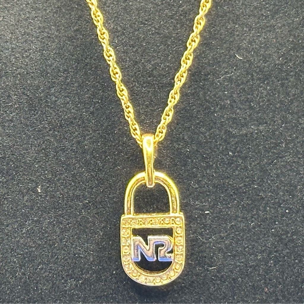 Nina Ricci Nina Ricci gold and crystal padlock necklace Size ONE SIZE - 1 Thumbnail