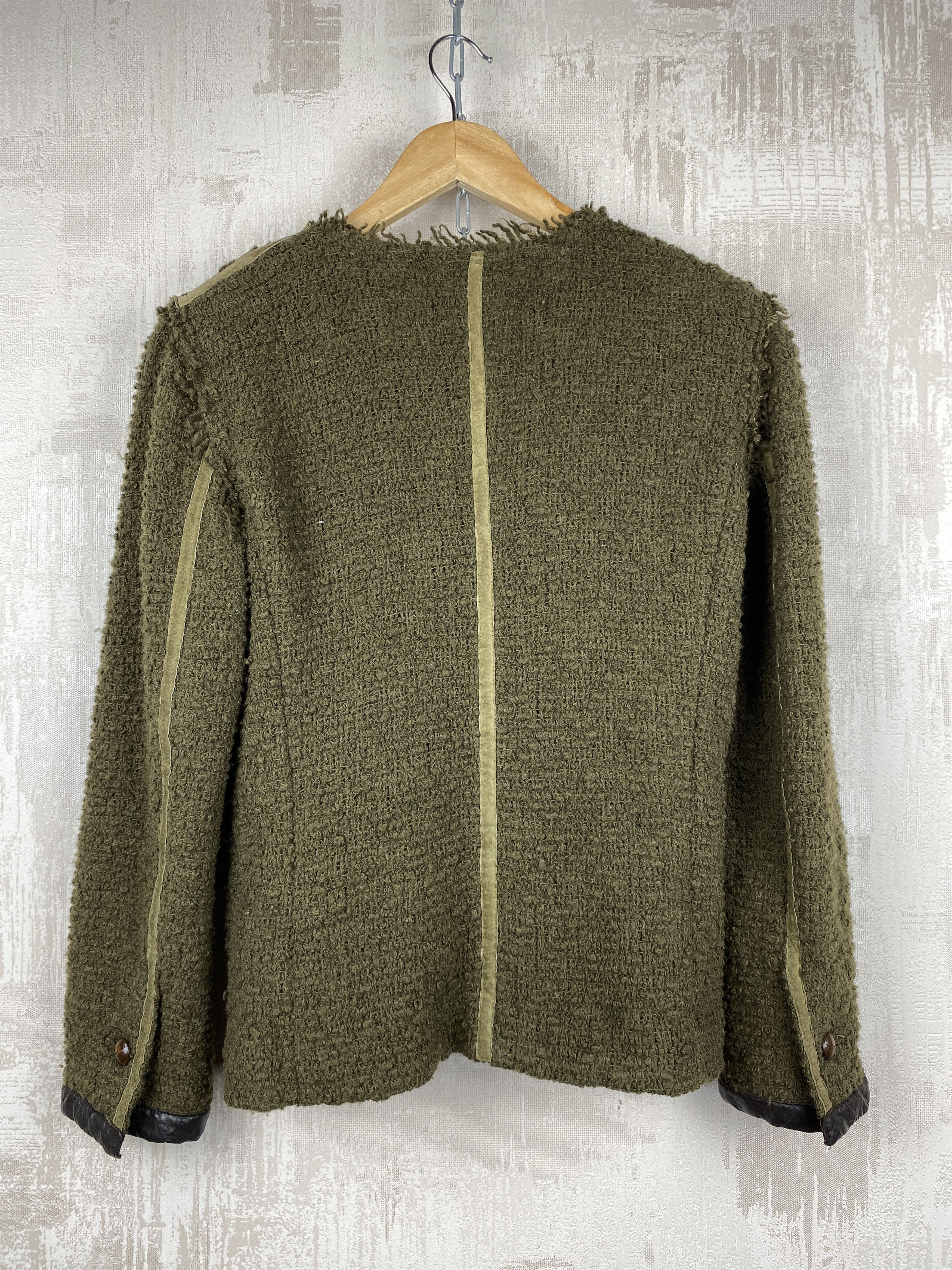 Isabel Marant Isabel Marant Olive Green Textured Wool Blend Knit Blazer Size S / US 4 / IT 40 - 8 Thumbnail