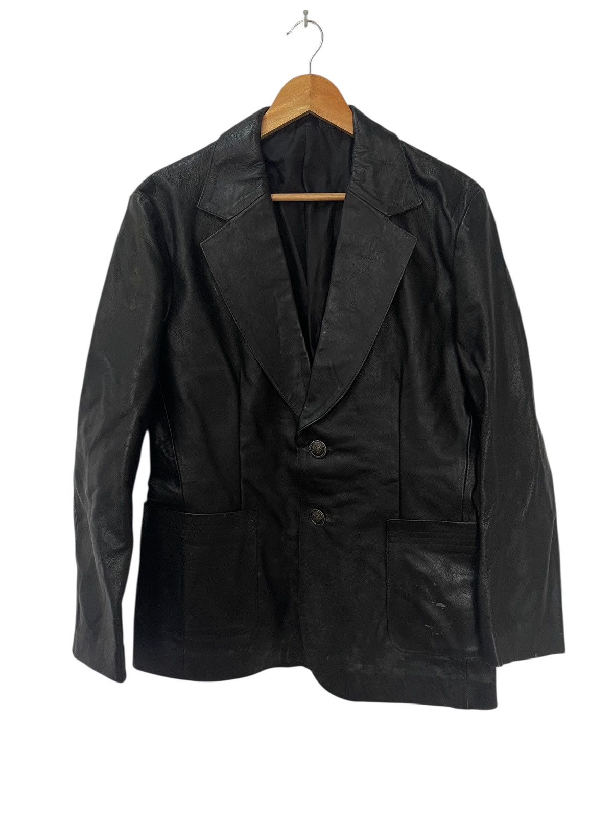 Leather VINTAGE LEATHER JACKET BLAZER Size US S / EU 44-46 / 1 - 1 Thumbnail