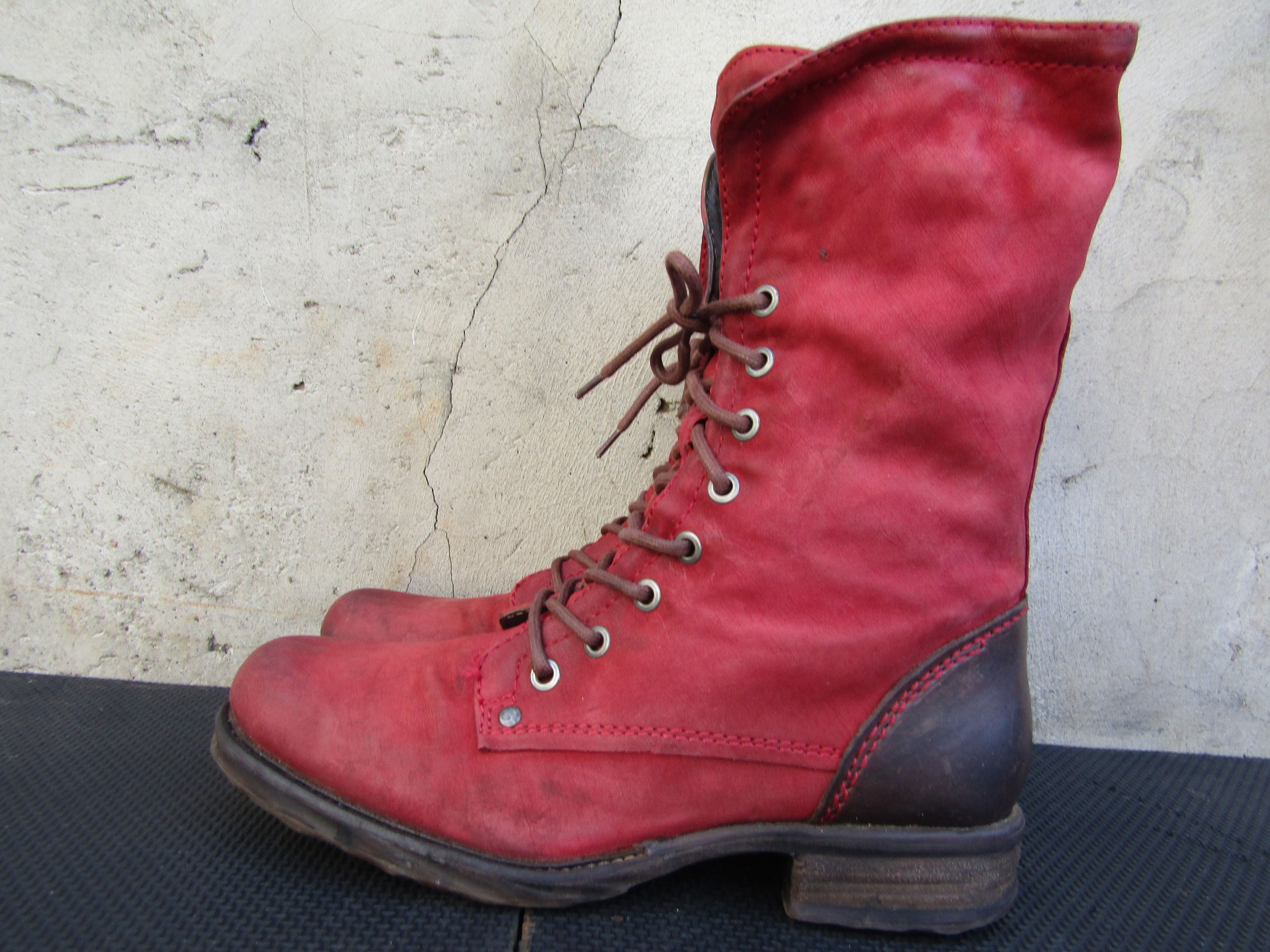 A.S.98 Airstep A.S.98 Red Combat Lace Up Leather Block Size US 9 / IT 39 - 7 Thumbnail