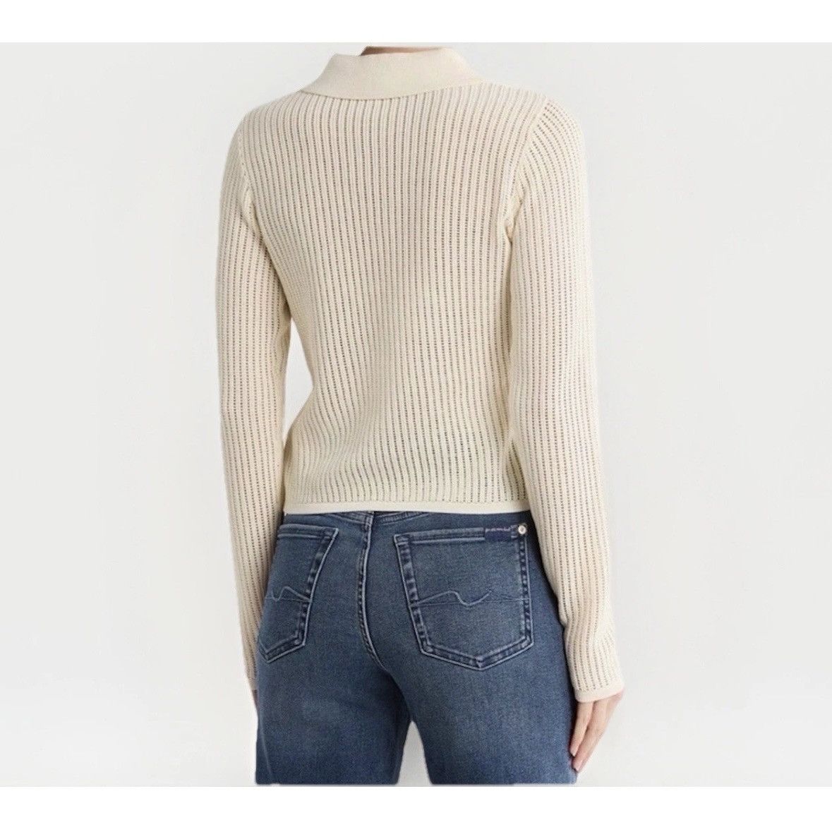 Rag & Bone Rag & Bone Vivi Polo Sweater Small Chalk White Size S / US 4 / IT 40 - 4 Thumbnail