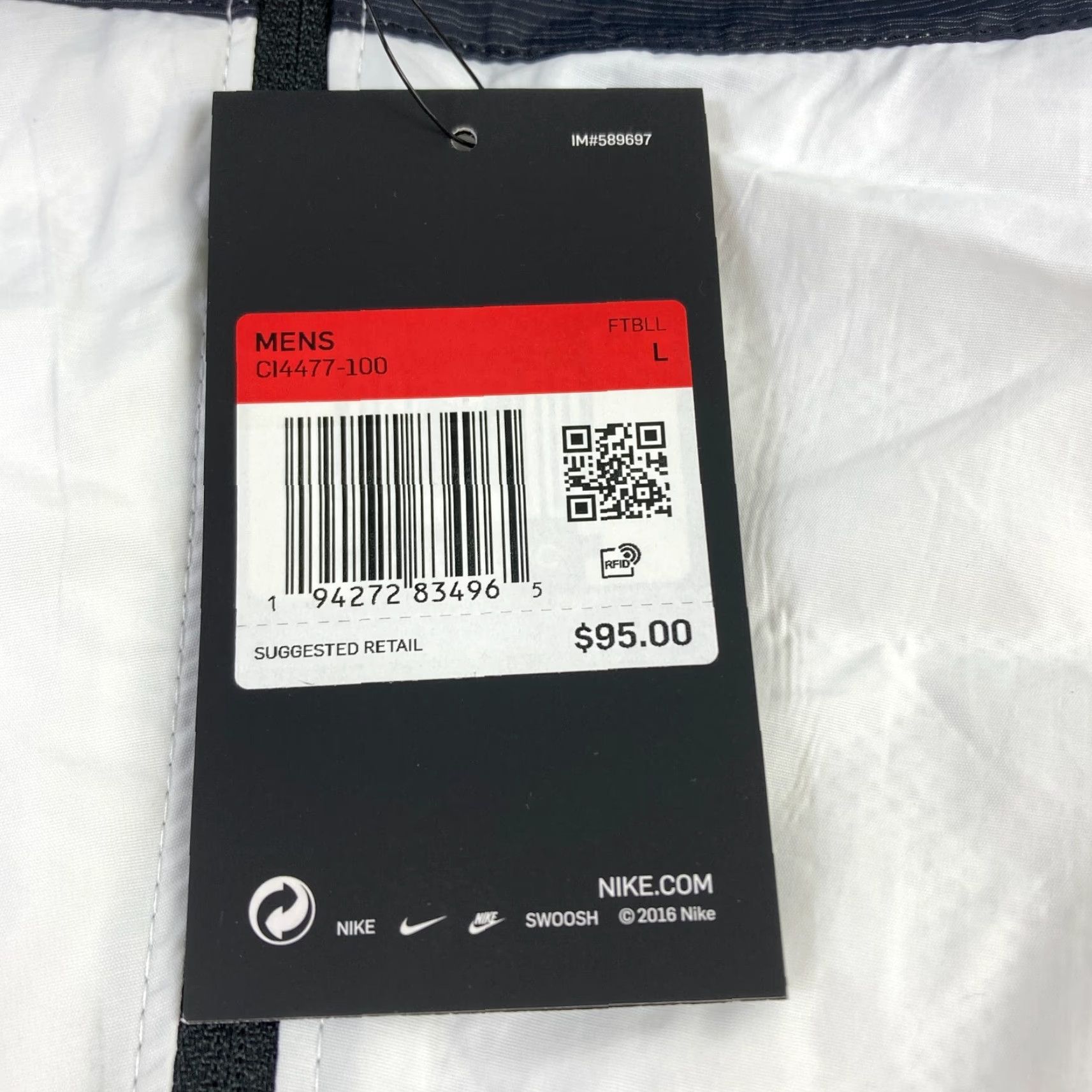 Nike Nike Windbreaker Jacket Mens Large Colorblock Hooded Football Ohio Wesleyan Size US L / EU 52-54 / 3 - 6 Thumbnail