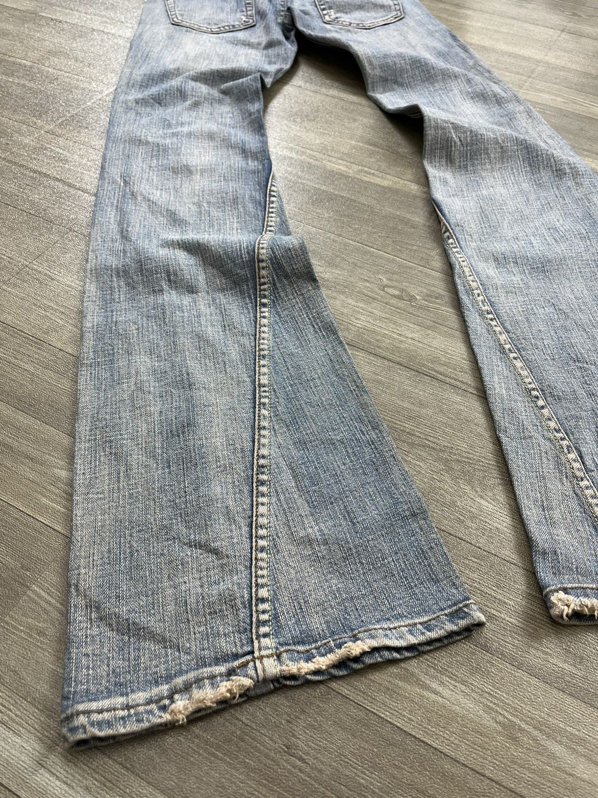 Japanese Brand 2000s Zazie Mudmax Distressed Bootcut Flared Jeans Lgb Style Size US 27 - 3 Thumbnail