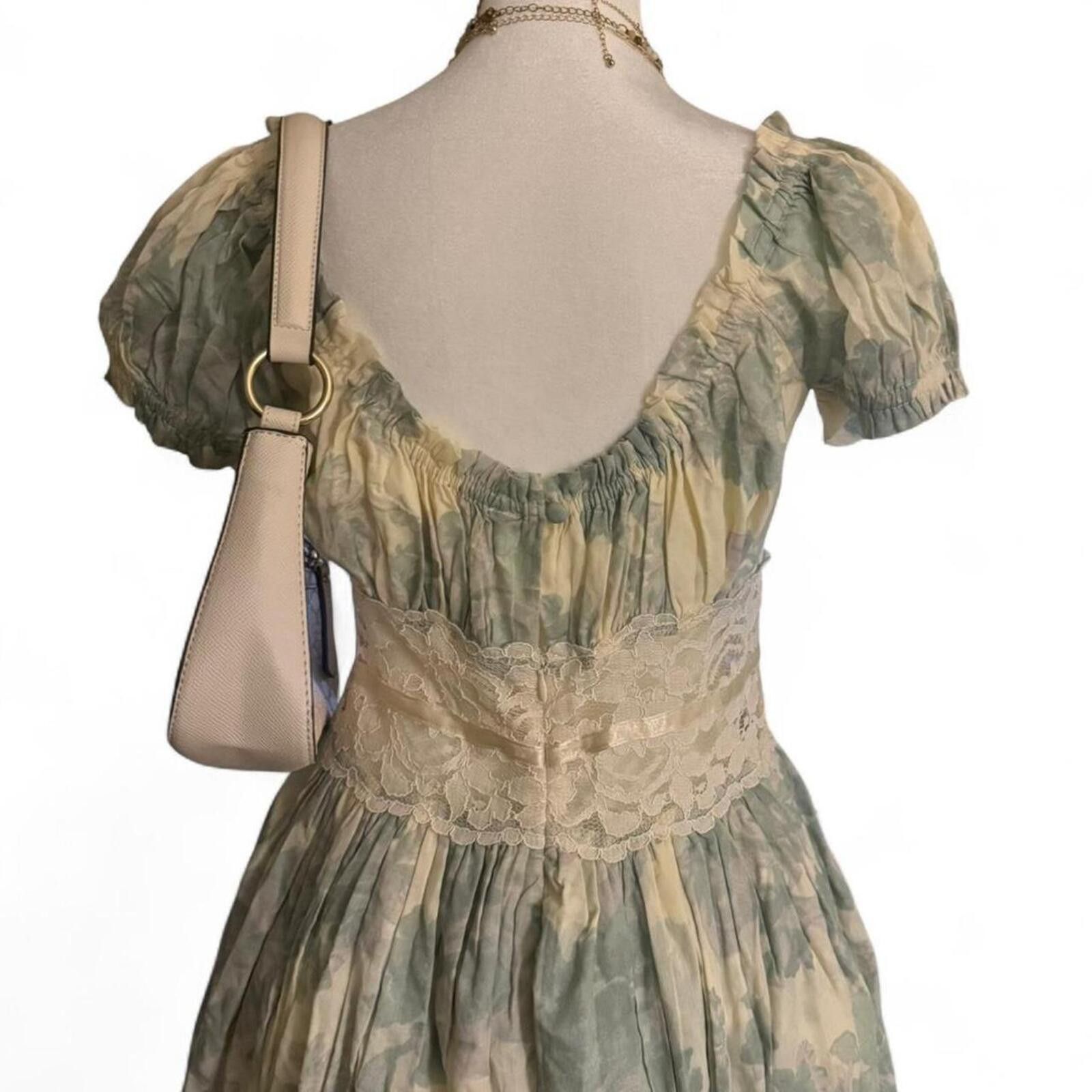 Free People Free People Green Floral Honey Suckle Long Dress Size S / US 4 / IT 40 - 4 Thumbnail
