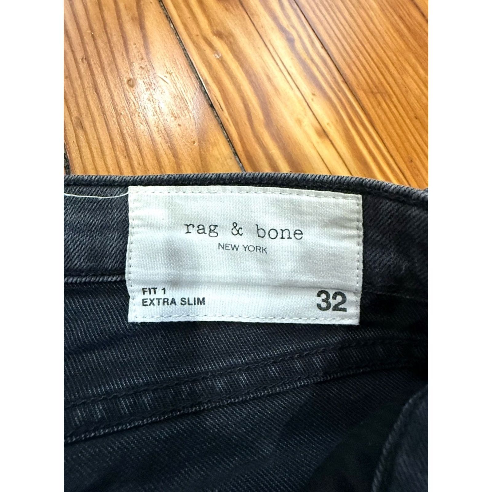 Rag & Bone Rag & Bone Jeans Mens Size 32 Black Denim USA 32 X 34 Extra Slim Fit Size US 32 / EU 48 - 4 Thumbnail