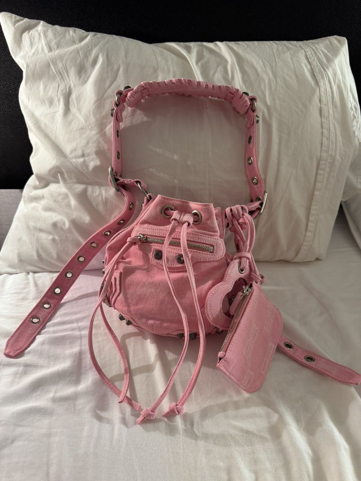 Balenciaga Balenciaga Le Cagole Bucket Bag BB Monogram Denim Size ONE SIZE - 1 Thumbnail