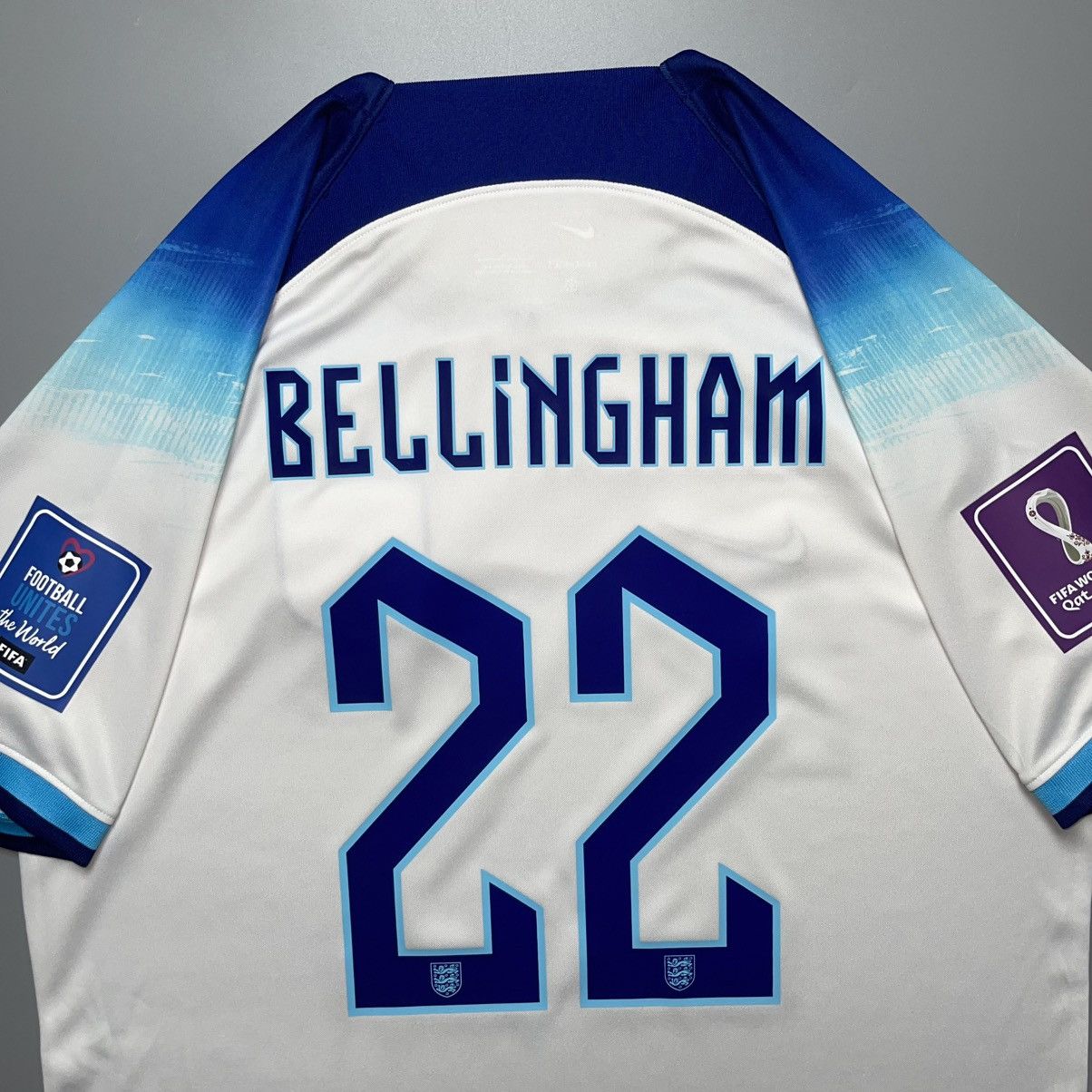 ENGLAND NIKE 2022 WORLD CUP FOOTBALL JERSEY #22 BELLINGHAM