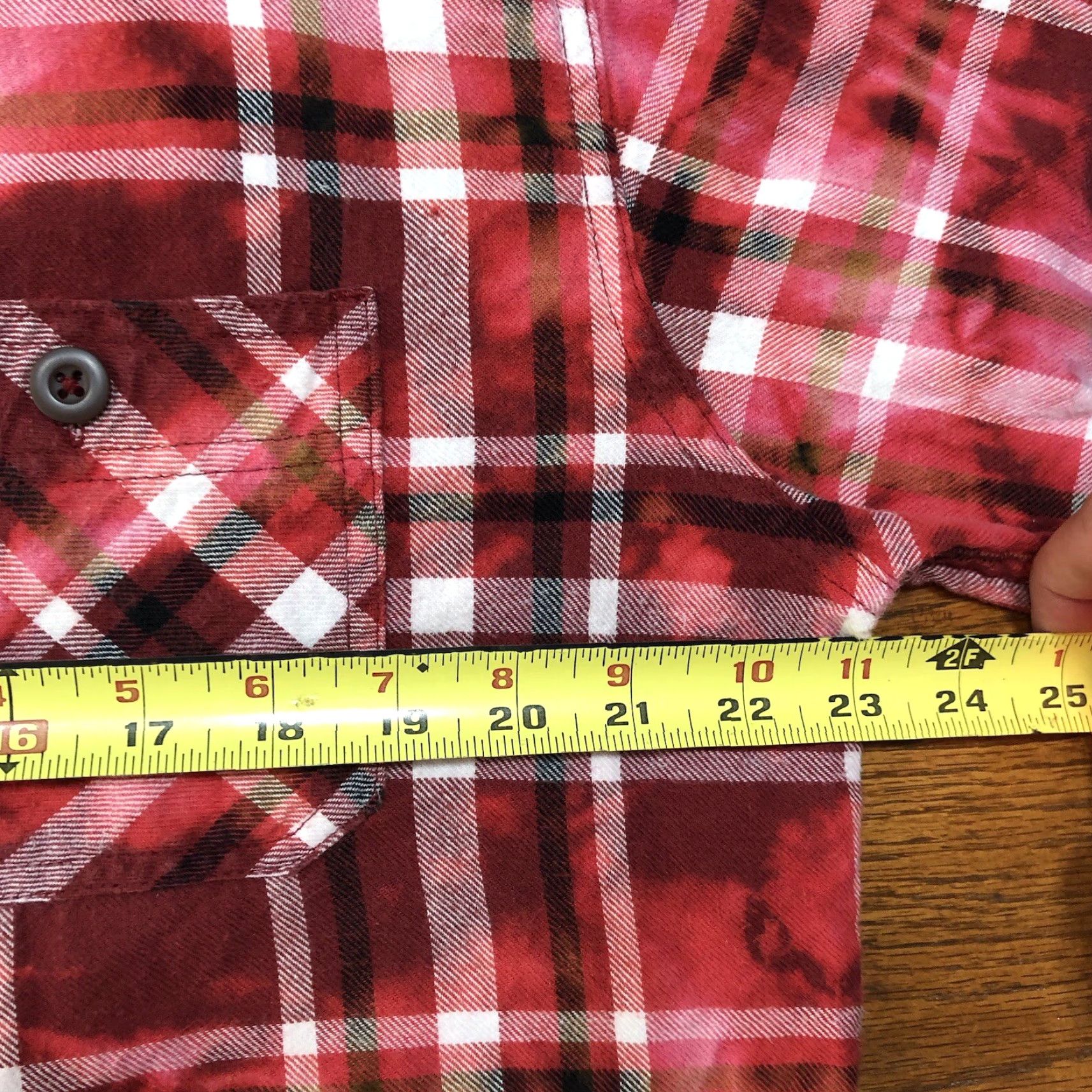 Wrangler VINTAGE Wrangler Long Sleeve Shirt Button Up Mens XL Acid Wash Tie Dye Red Plaid Flannel Size US XL / EU 56 / 4 - 6 Thumbnail